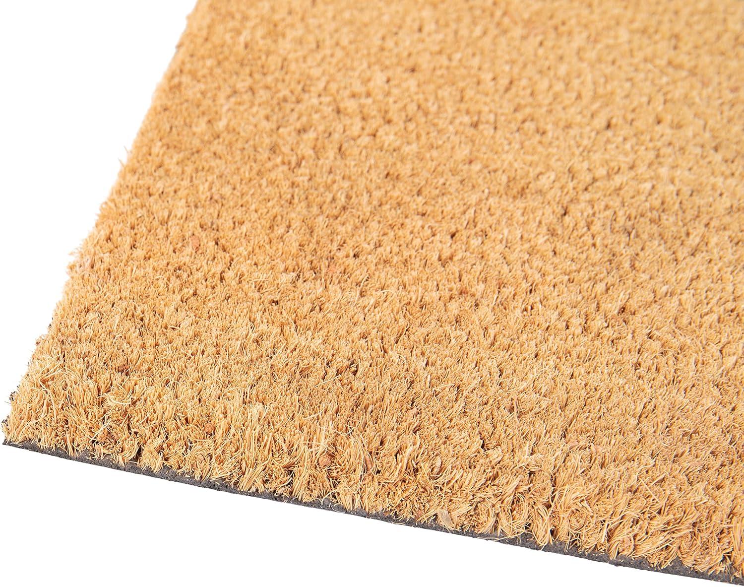 Flash Furniture Harbold 18" x 30" Indoor/Outdoor Solid Natural Coir Doormat with Non-Slip Backing in Natural