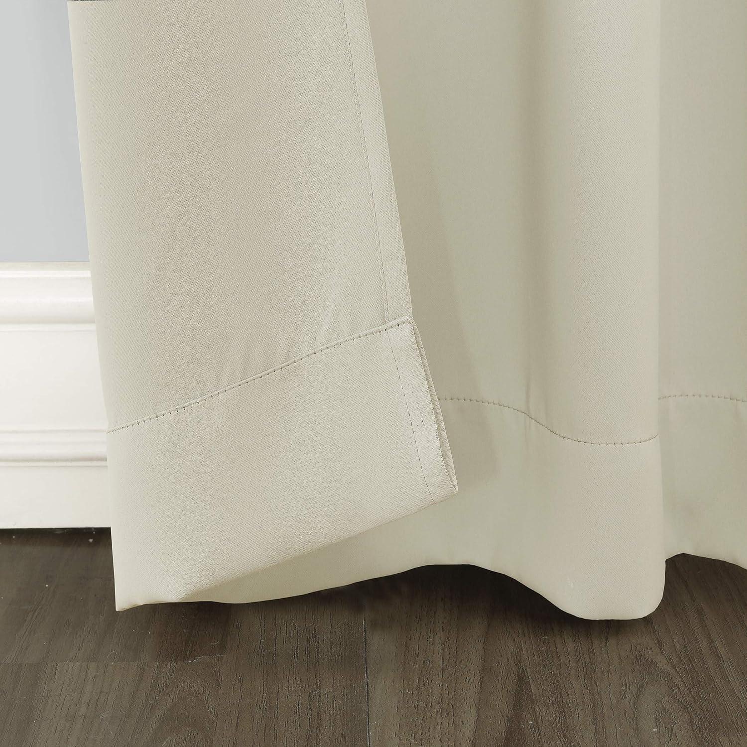 Sun Zero Conrad Extra-Wide Blackout Sliding Patio Door Curtain Panel, Pearl, 100X84, 100"X84", Pearl