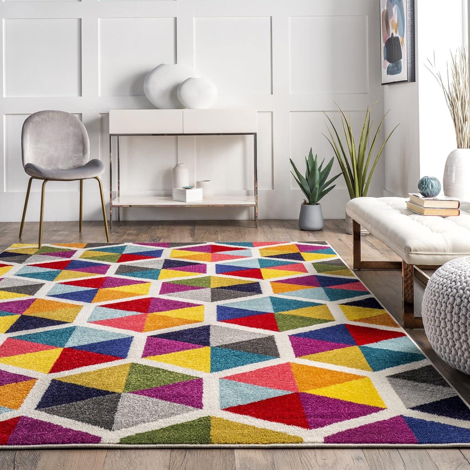 Maris Multicolor Geometric 5x8 Polypropylene Area Rug