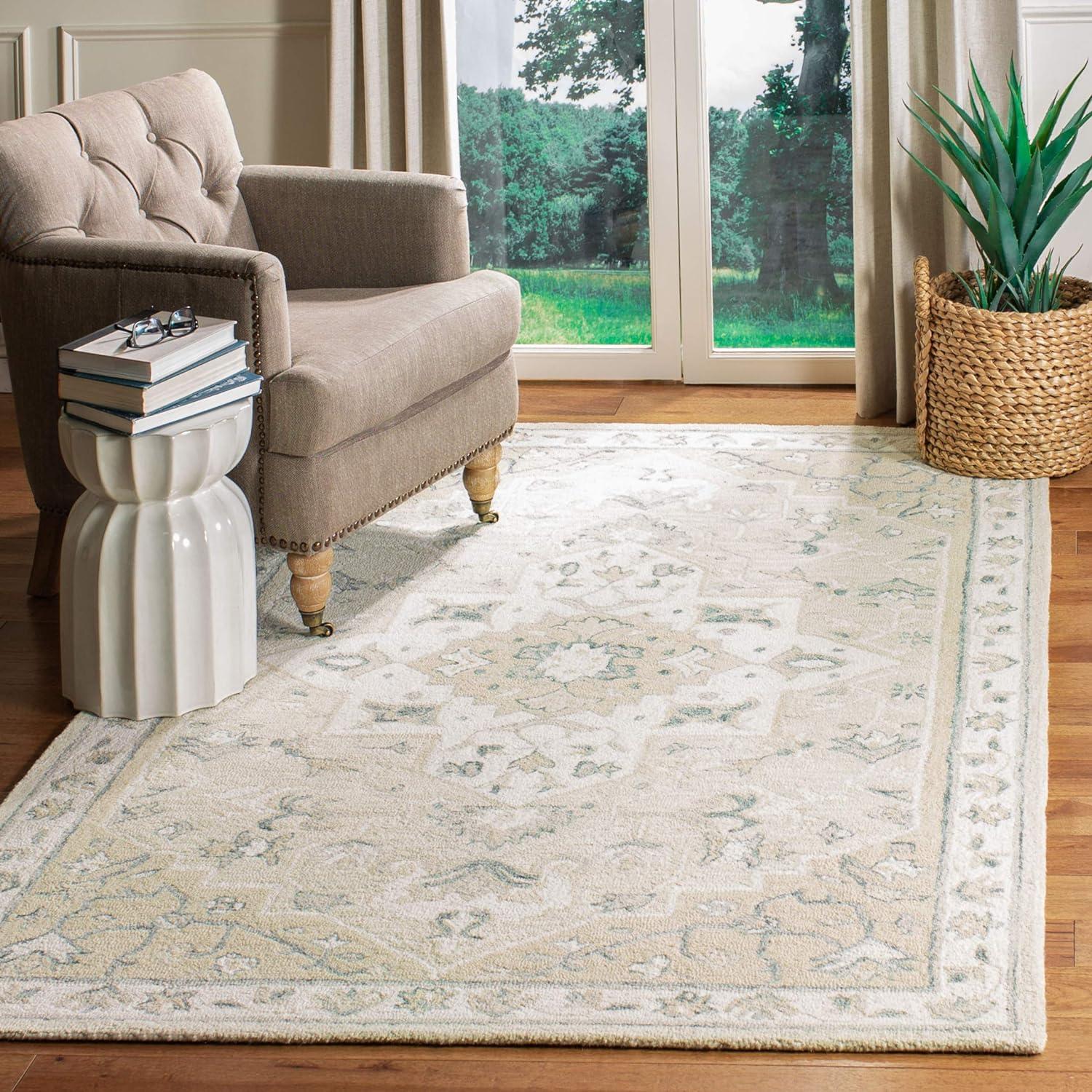 SAFAVIEH Micro-Loop Emilija Oriental Area Rug, Beige/Ivory, 3' x 5'