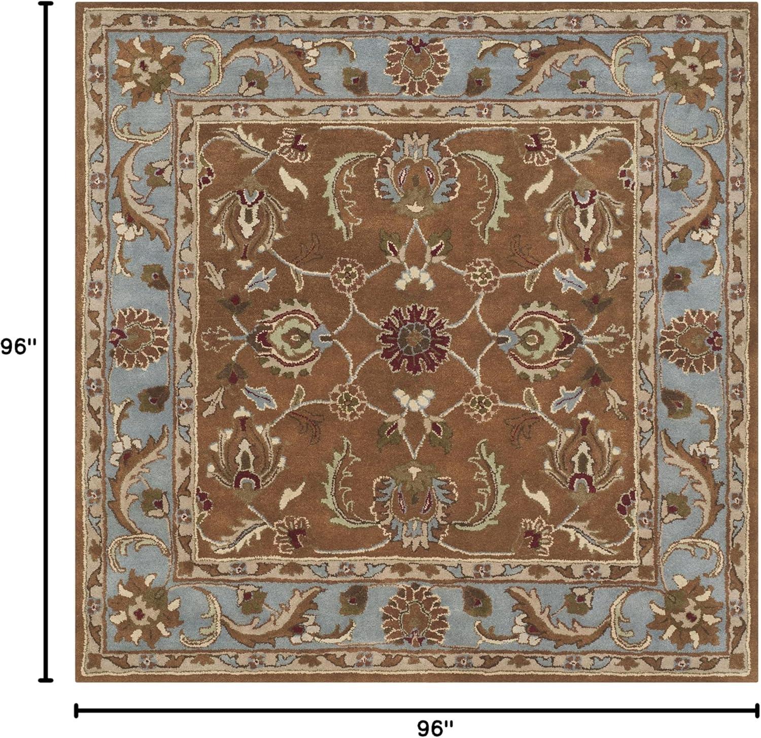 Heritage HG812 Hand Tufted Area Rug - Brown/Blue - 8'x8' - Safavieh.