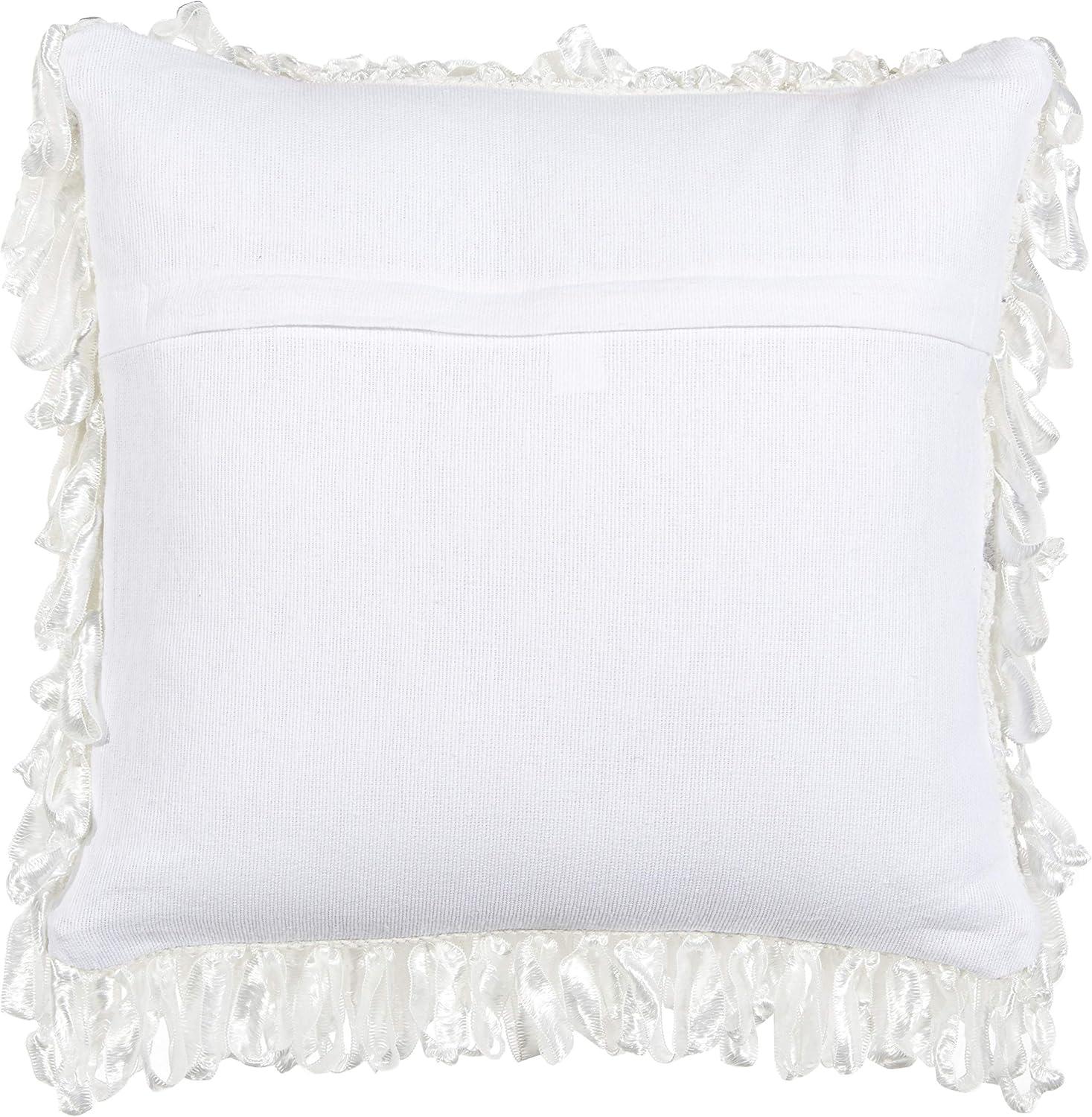 Nourison Life Styles Ribbon Loops White 20" x 20" Throw Pillow