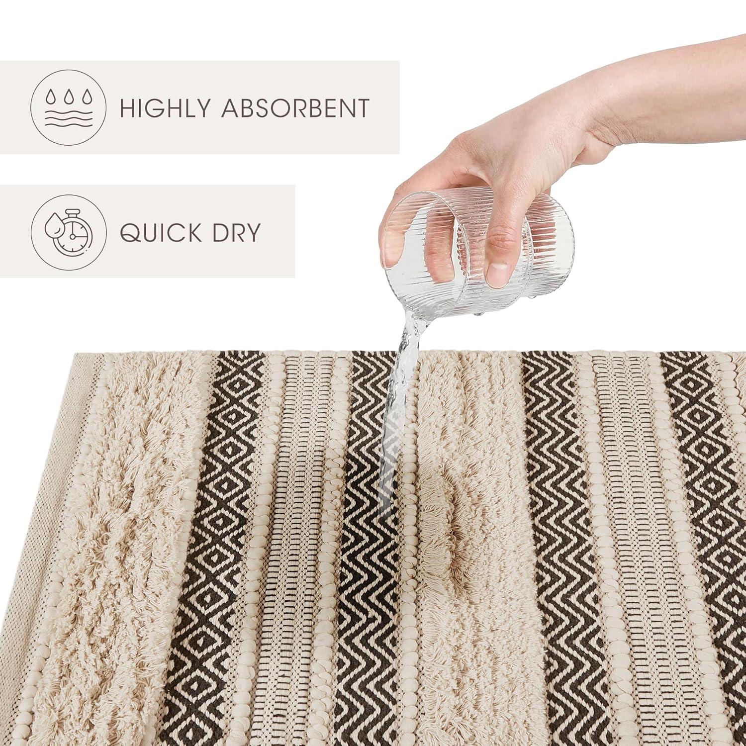 INK+IVY Asher Cotton Blend Bath Rug with Non-Slip Backing