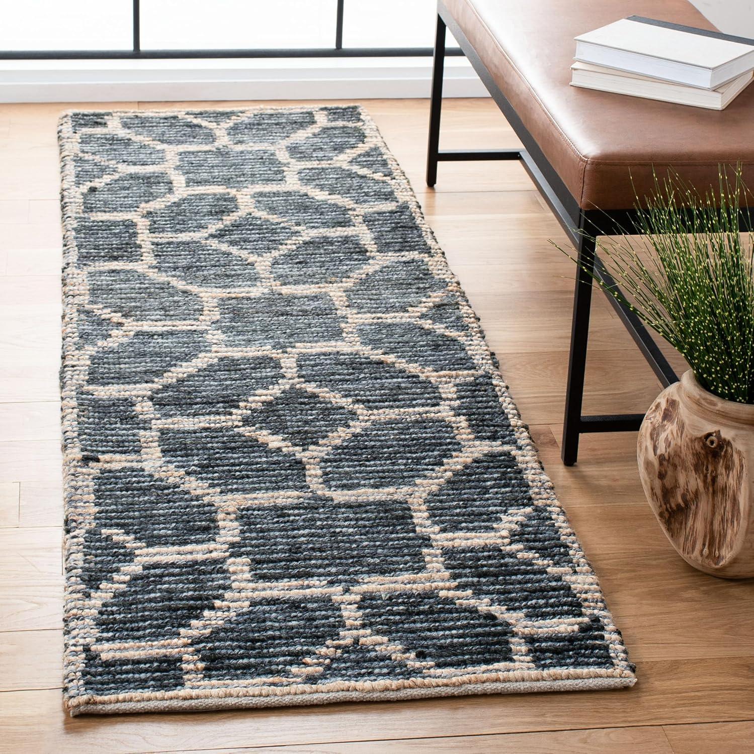 Natural Fiber NF218 Hand Woven Runner Rug - Beige/Charcoal - 2'3"x7' - Safavieh.