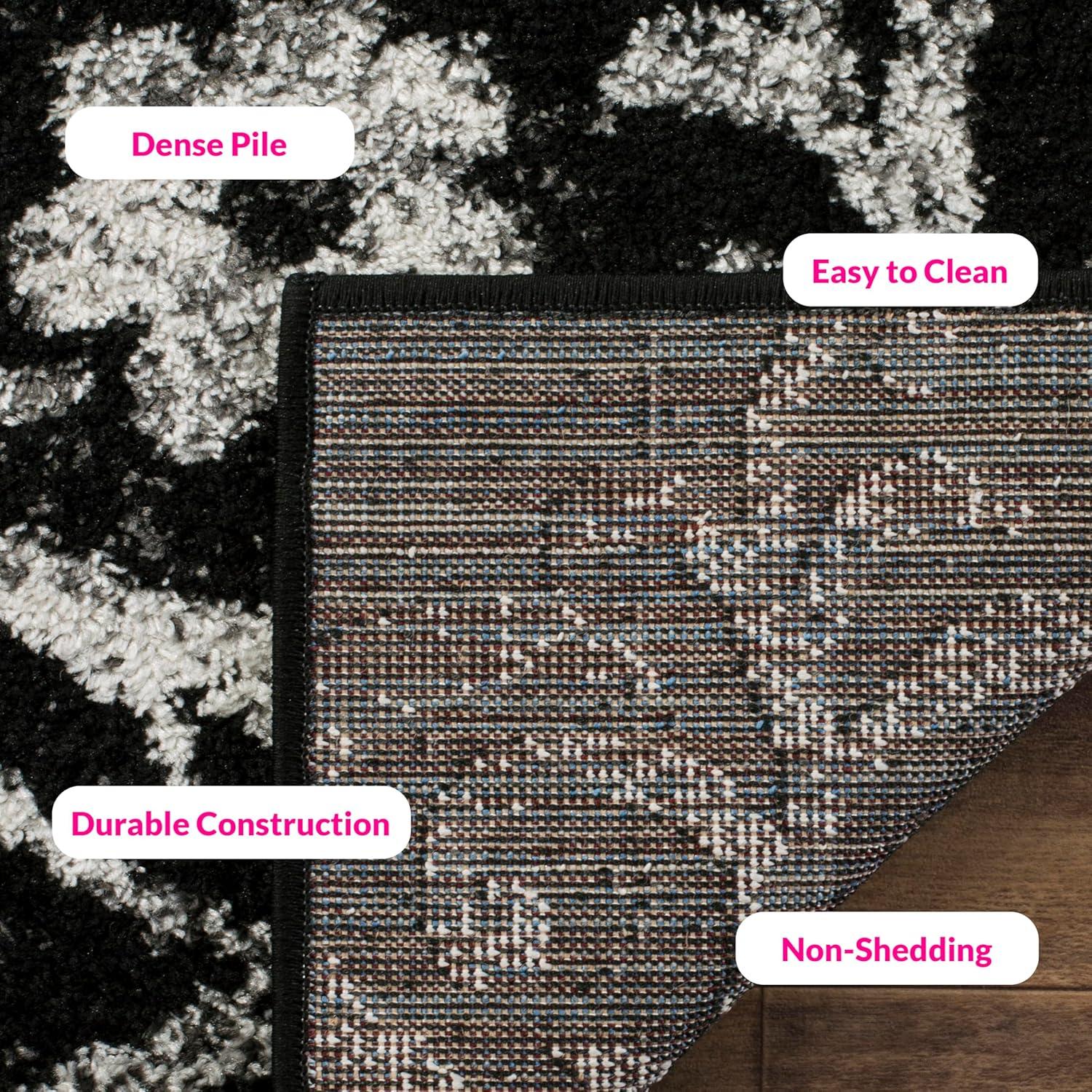 Adirondack ADR114 Machine Made Indoor Area Rug - Black/Silver - 9'x12' - Safavieh