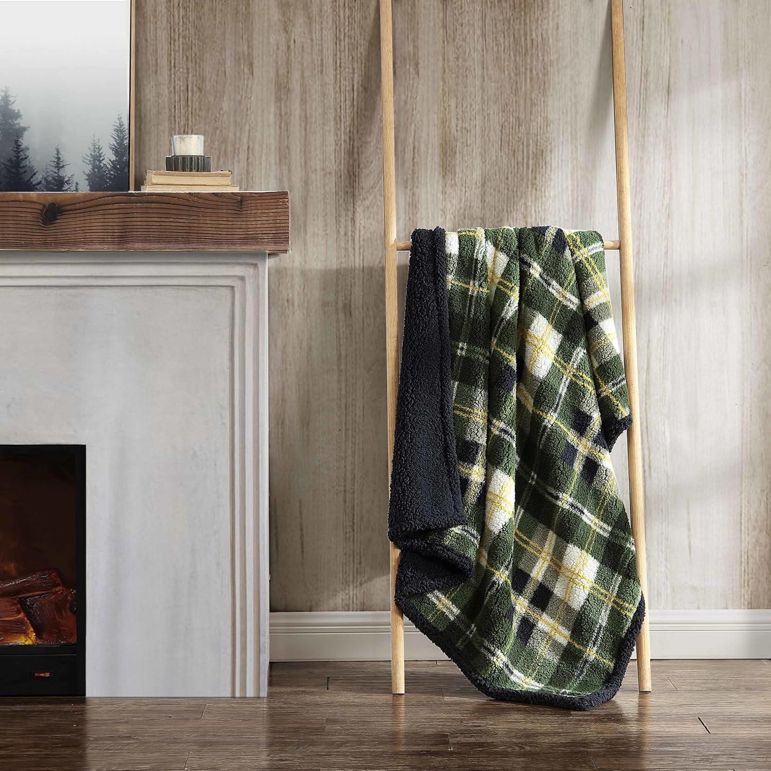 Eddie Bauer Printed Sherpa Reversible Throw Blankets