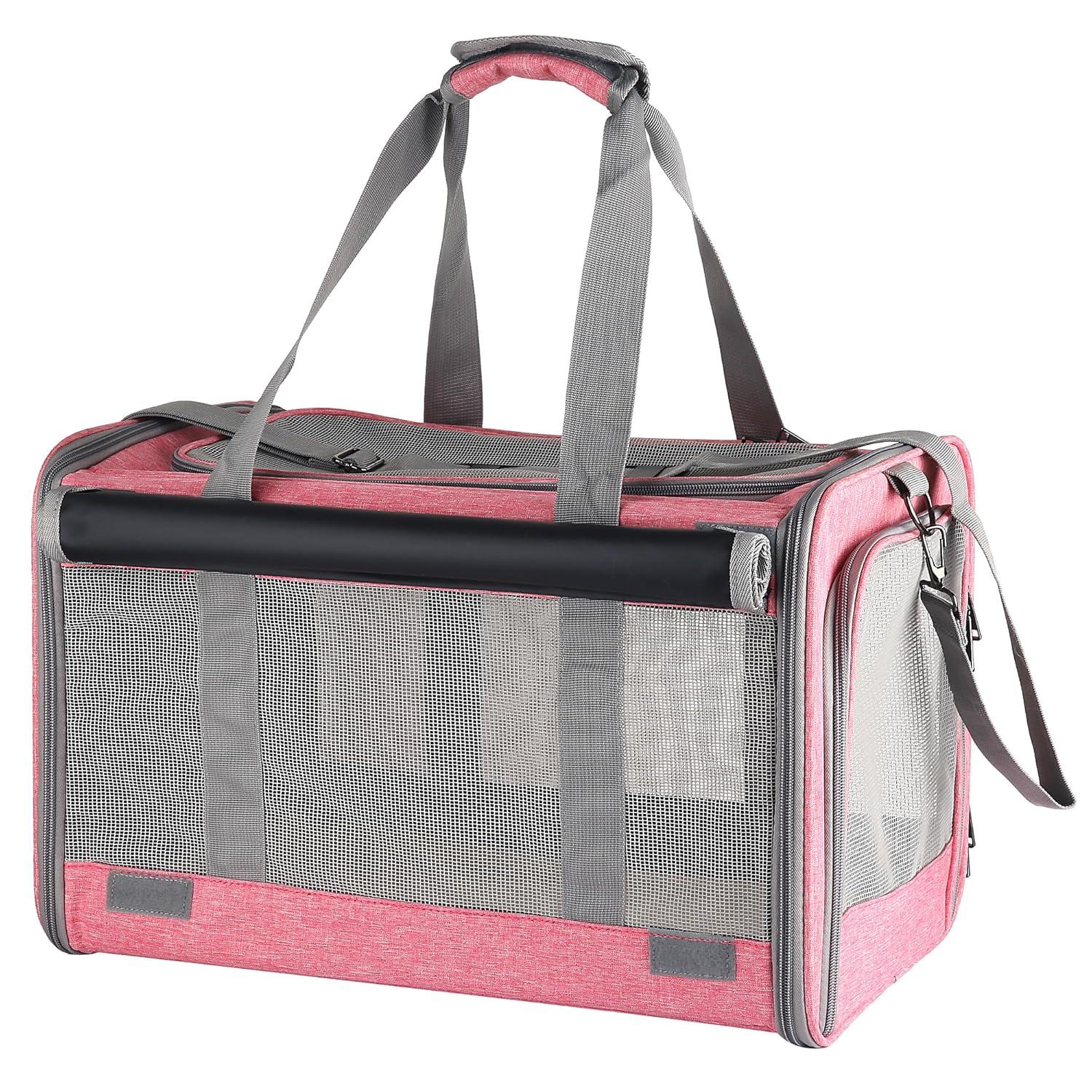 Dog Soft-Sided Carriers Cat Soft-Sided Carriers Dog Carriers Cat Travel Carrier Dog Travel Bag Reptile Carrier Squirrel Carrier Guinea Pig carrierLarge Pink