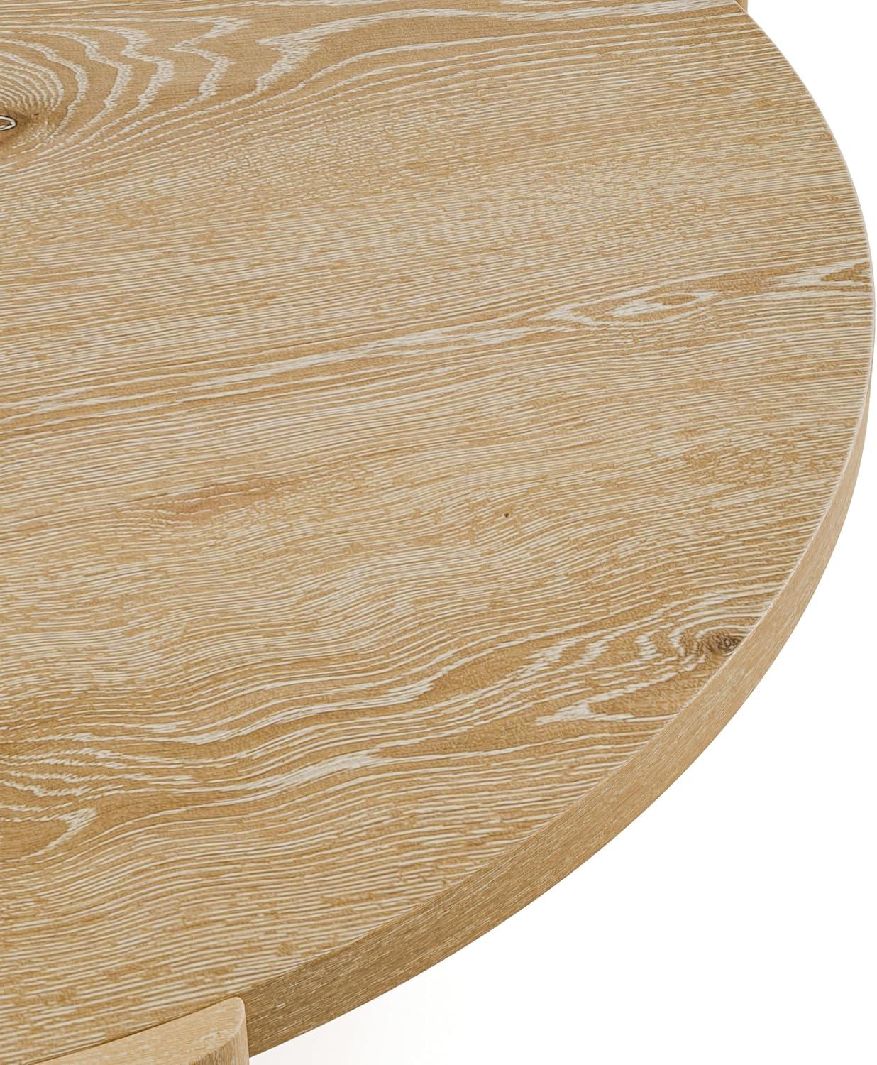 Furniture of America Honora Modern Wood 42-inch Oval Coffee Table with Plinth Base, Oak