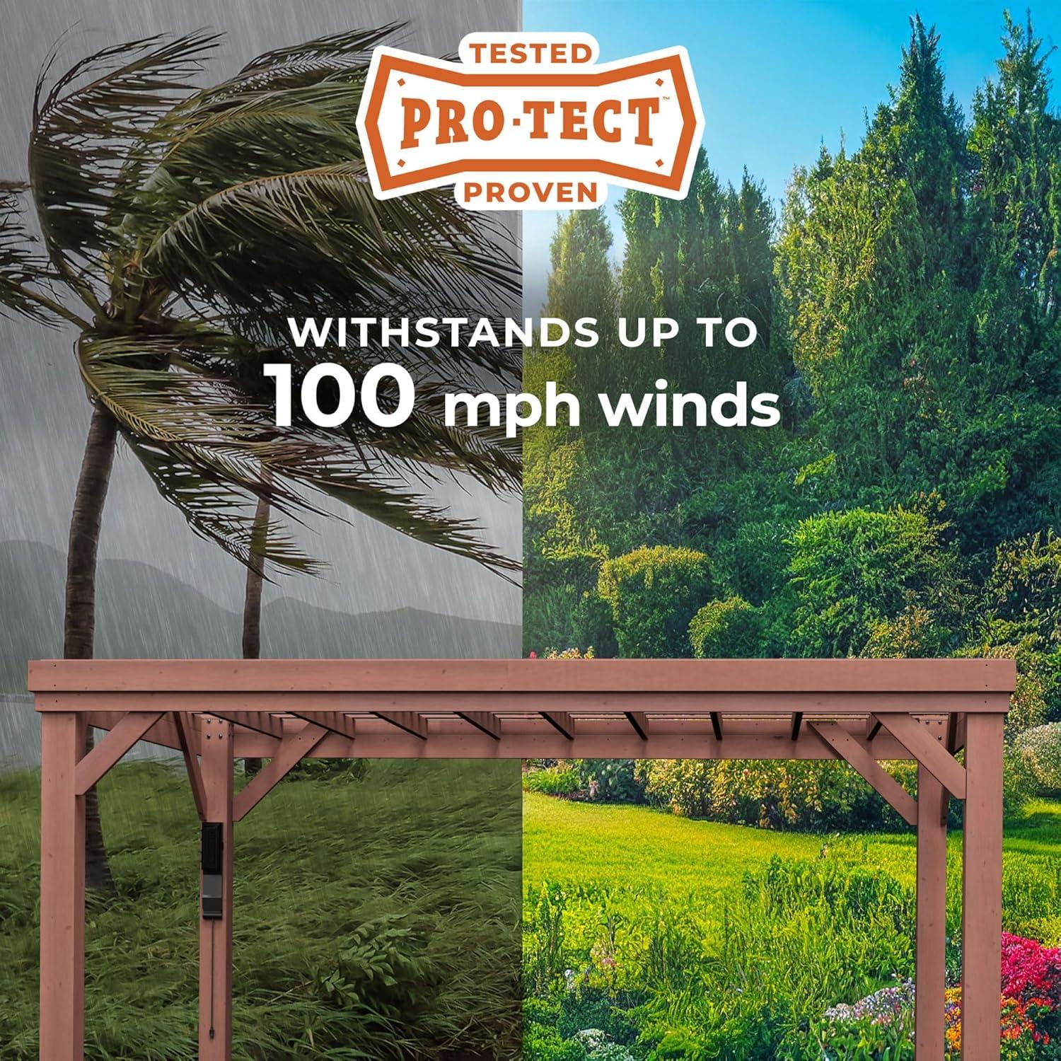 Backyard Discovery Backyard Discovery Brockton 14' x 10' Modern Cedar Wood Outdoor Patio Pergola Kit with PowerPort