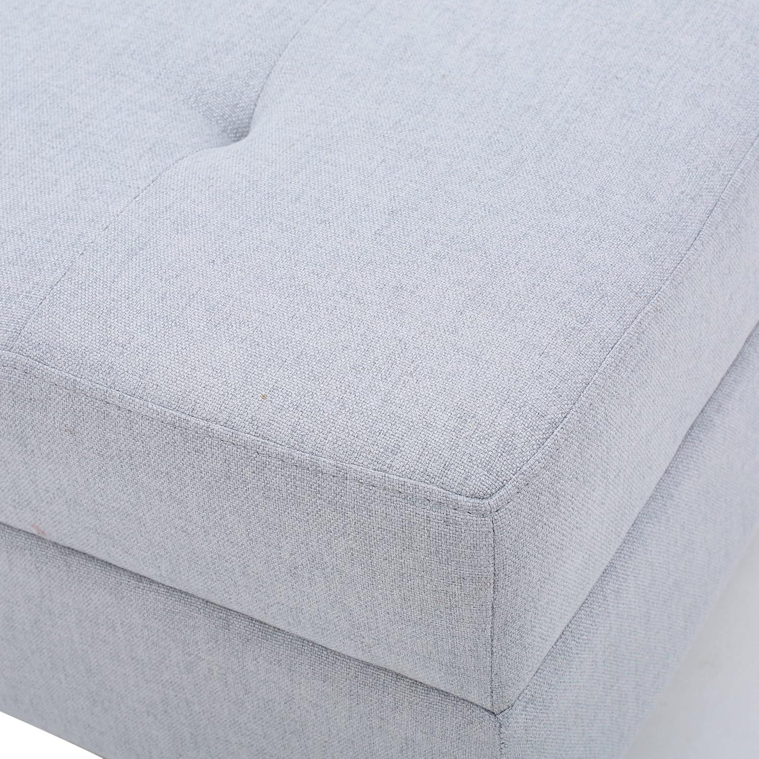 GDF Studio Bridger Mid-Century Ottoman, Light Grey