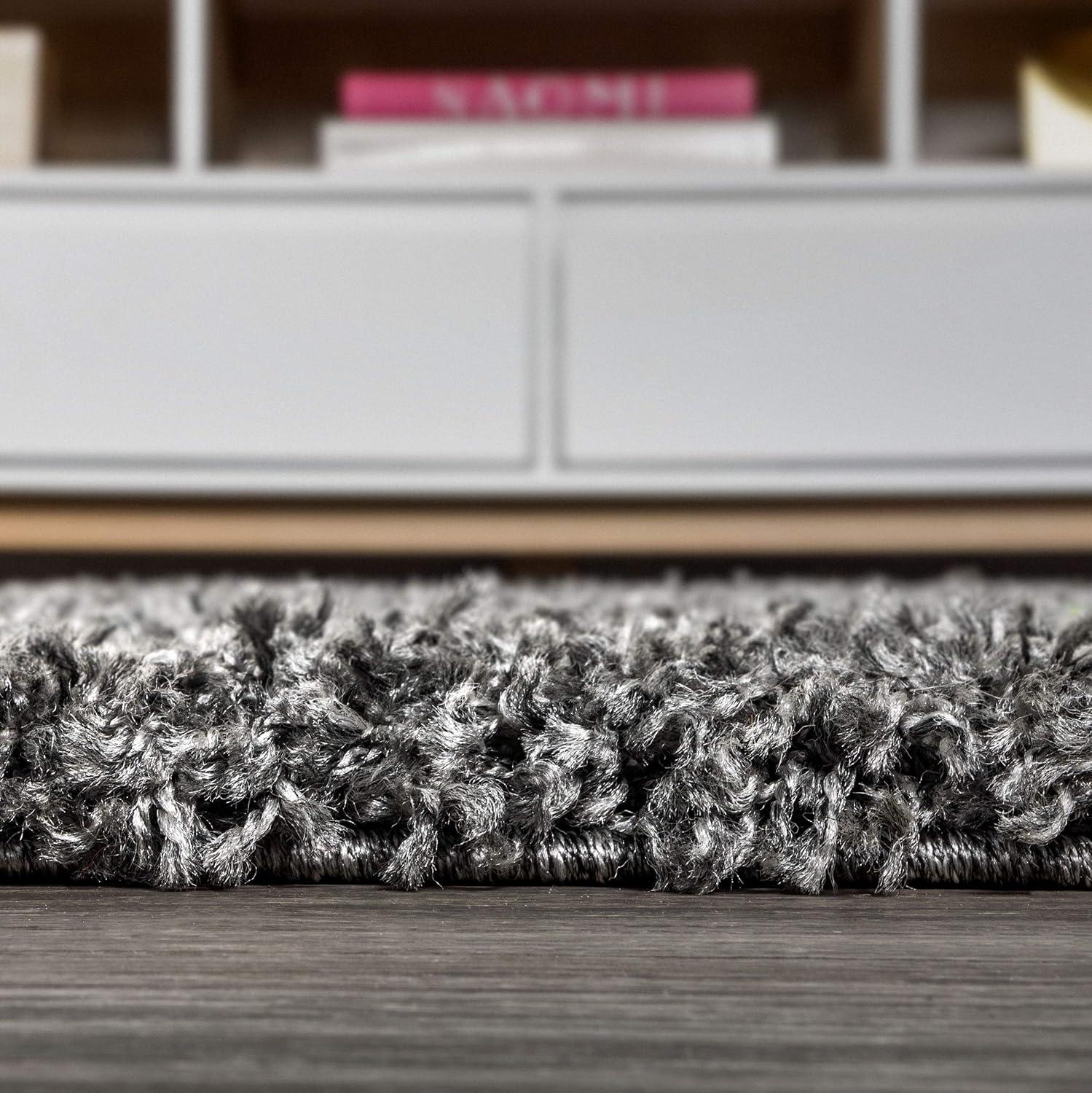 3'x5' Mercer Shag Plush Area Rug, Charcoal - JONATHAN Y