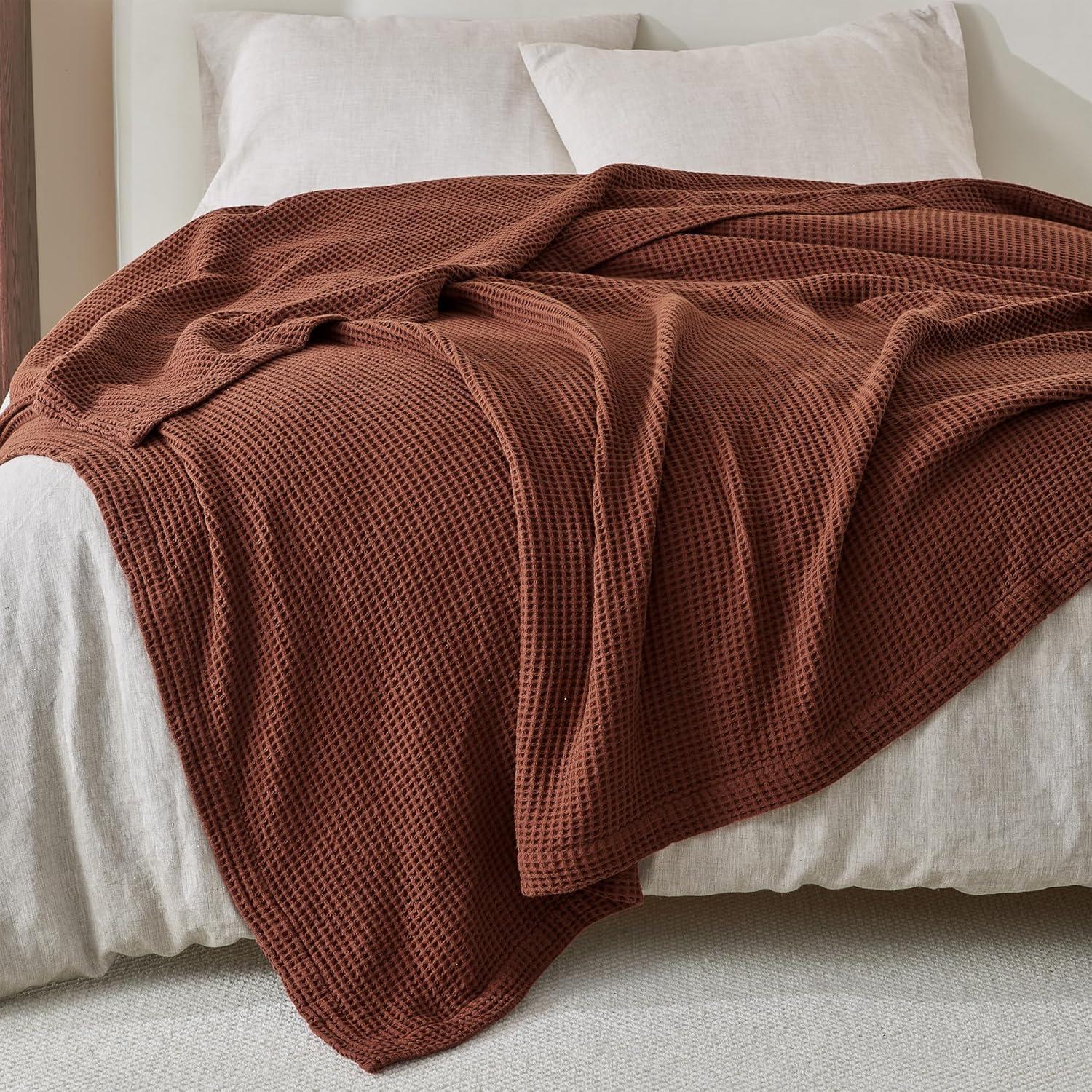 FreshFolds 100% Cotton Waffle Weave Blanket
