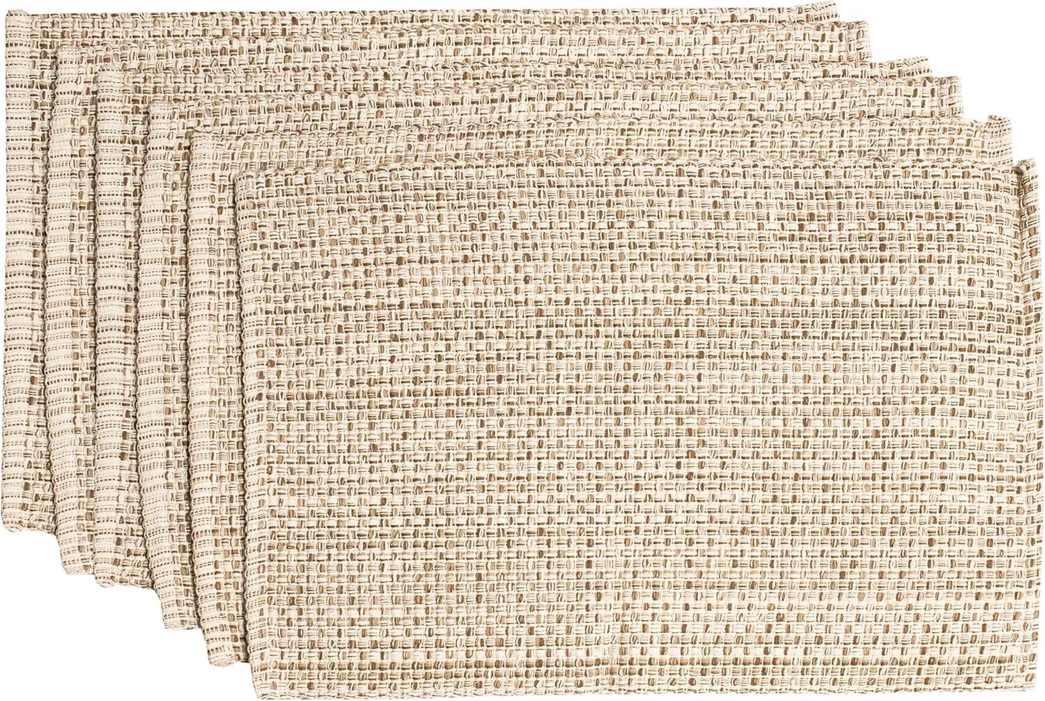 bed bath n more Trends Collection 100-percent Cotton Two-tone Placemats (2, 4 or 6) Eggshell Set of 6