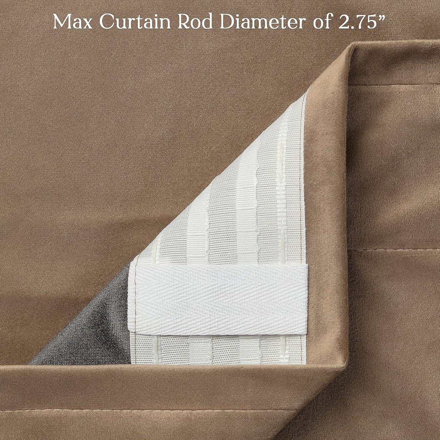 Chanasya 2pk Solid Velvet Room Darkening Blackout Privacy Window Curtain Panels - Set of 2 - 52 x 63 Inches Long - Taupe