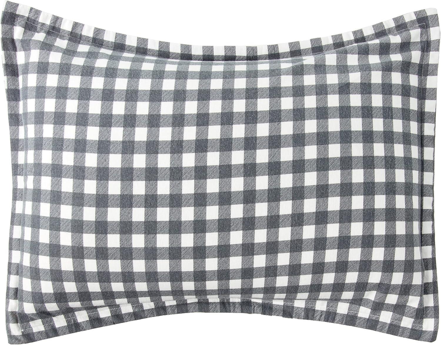Eddie Bauer Eddie Bauer Preston Grey Cotton Flannel Reversible Comforter Set