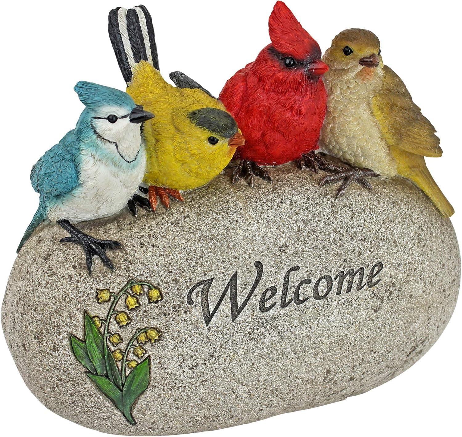 Design Toscano Birdy Welcome Sign Garden Stone Statue