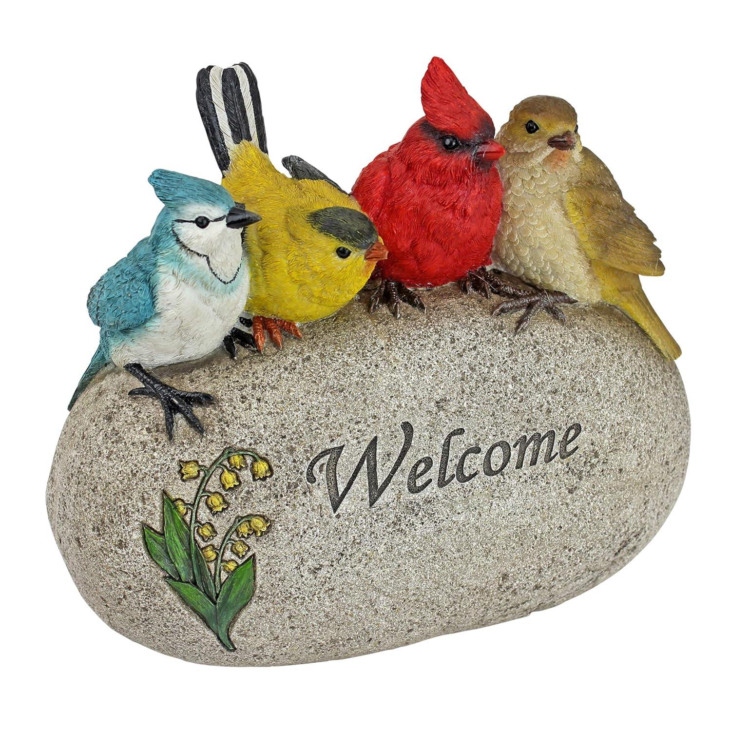 Design Toscano Birdy Welcome Sign Garden Stone Statue