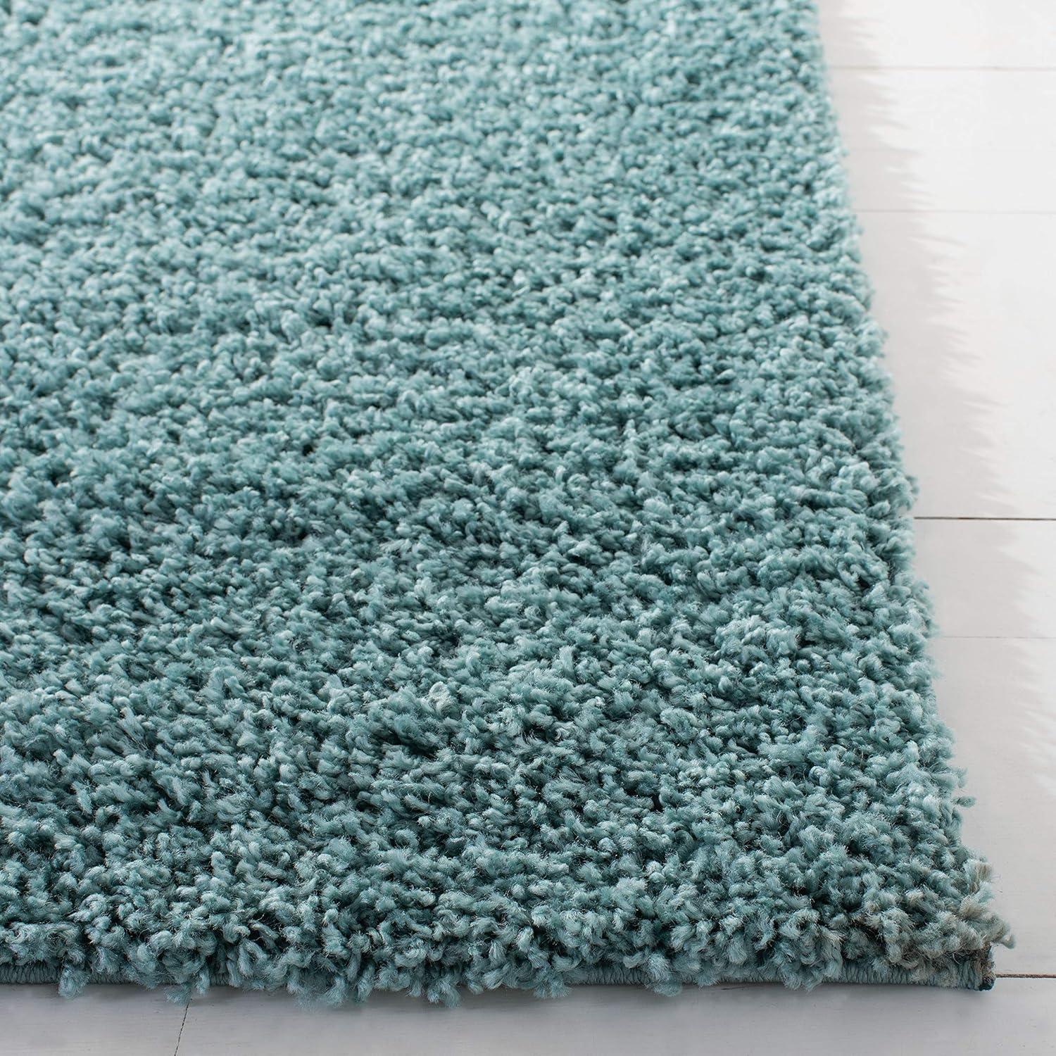 Primo Shag PRM300 Power Loomed Area Rug - Aqua - 5'3"x7'6" - Safavieh.