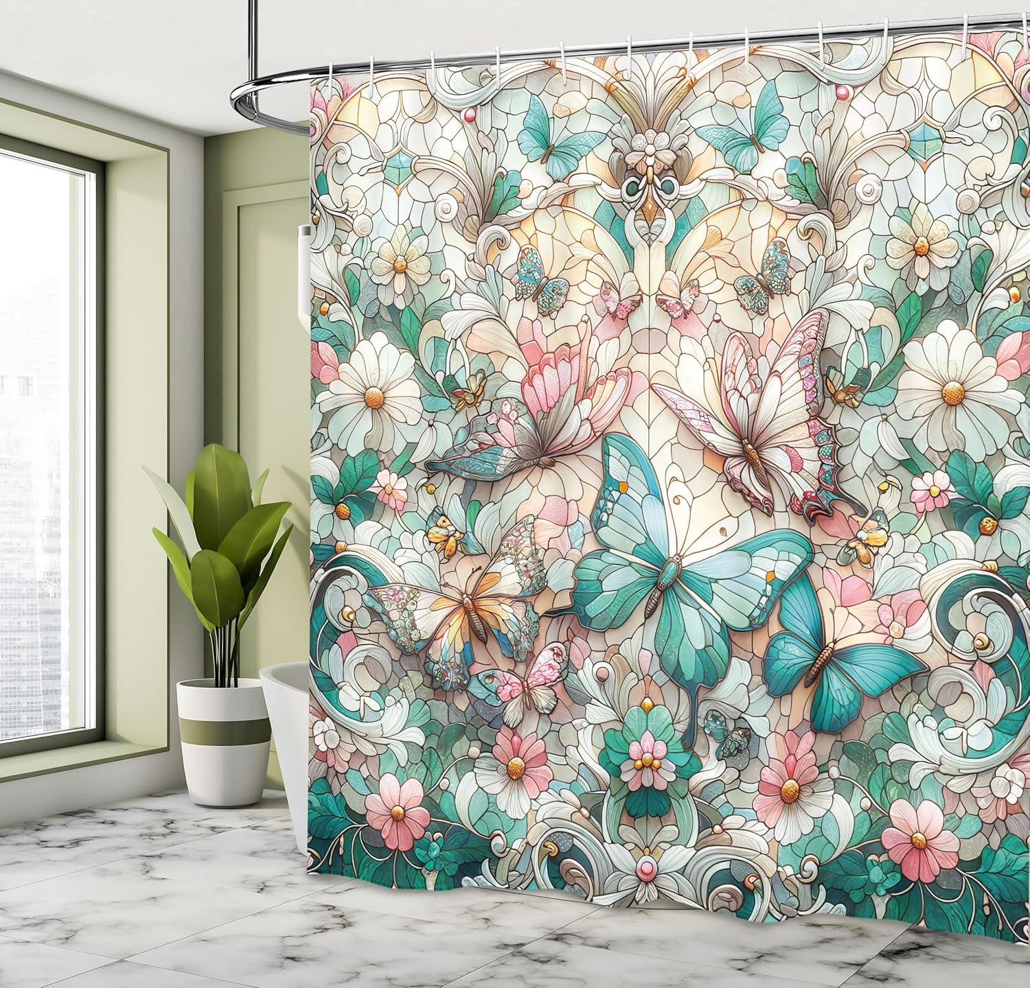 Abstract Shower Curtain, Retro Vertical Striped Background in Different Shades of Earthen Tones Image, Fabric Bathroom Set with Hooks, 69W X 70L Inches, Tan and Brown, by Ambesonne