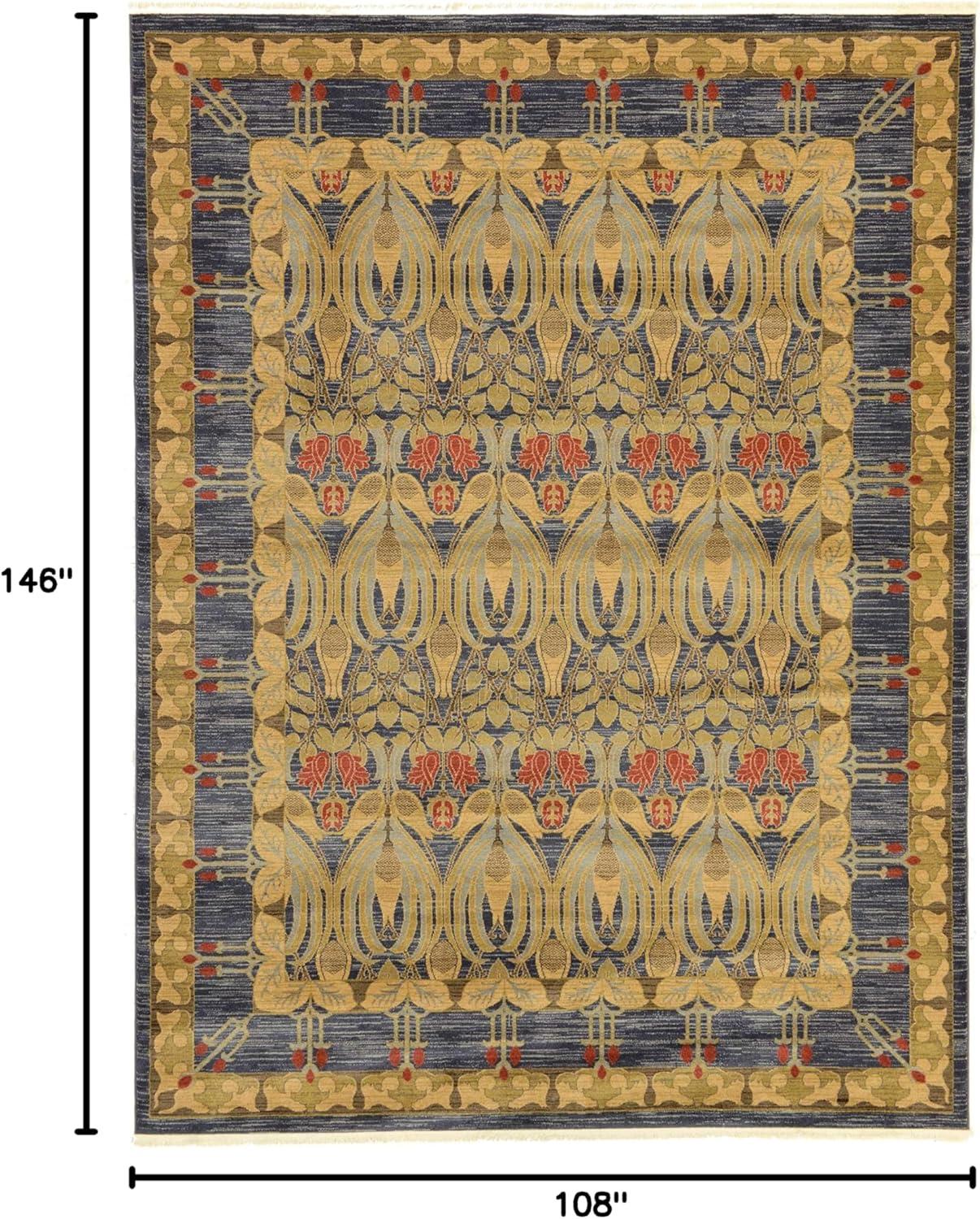 Unique Loom Canmore Edinburgh Rug , 9' 0" x 12' 2" ,Navy Blue