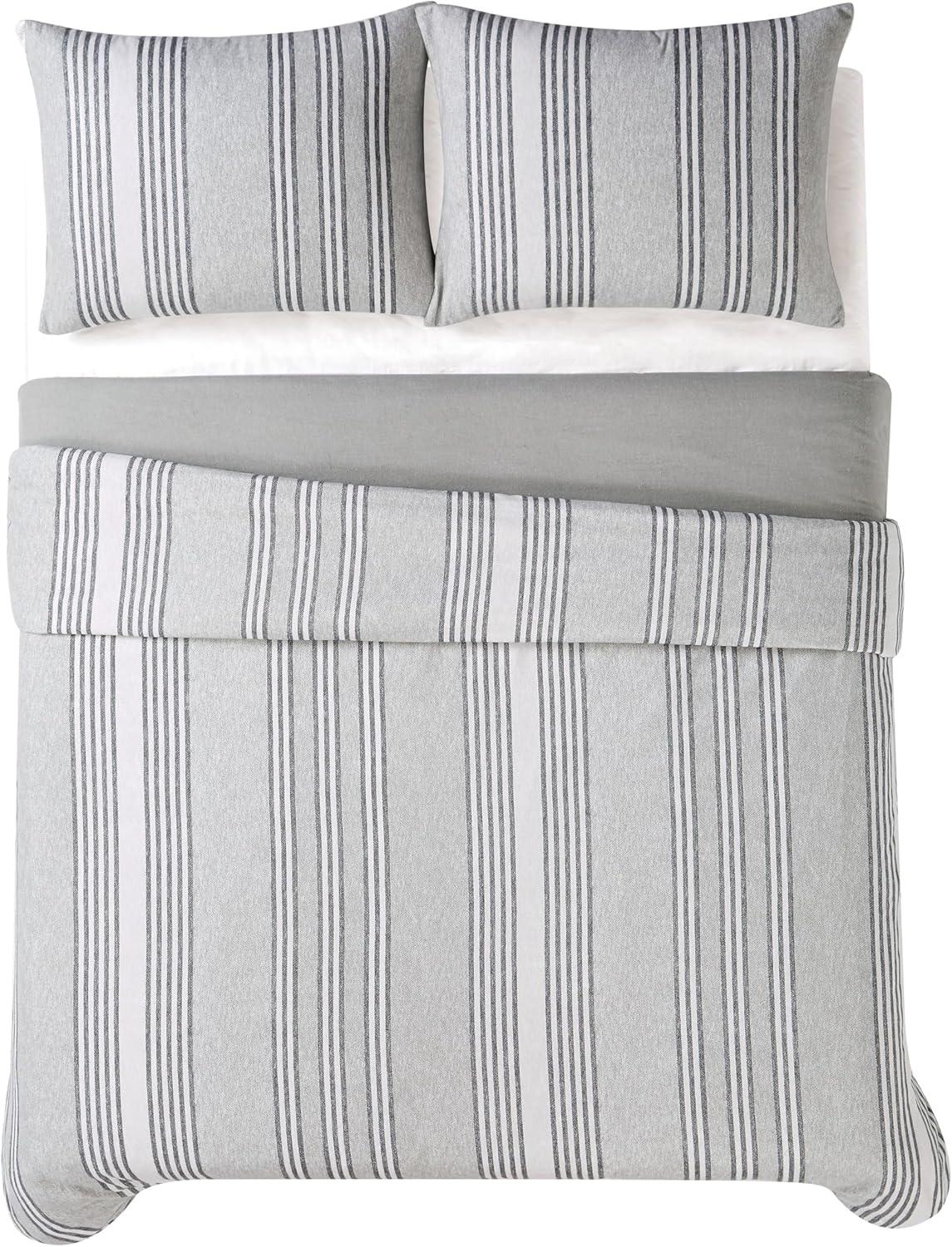 Truly Soft Kiel Stripe Flannel Flannel Striped Duvet Cover Set
