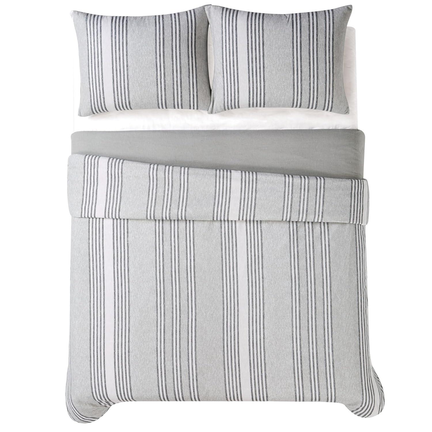 Truly Soft Kiel Stripe Flannel Flannel Striped Duvet Cover Set