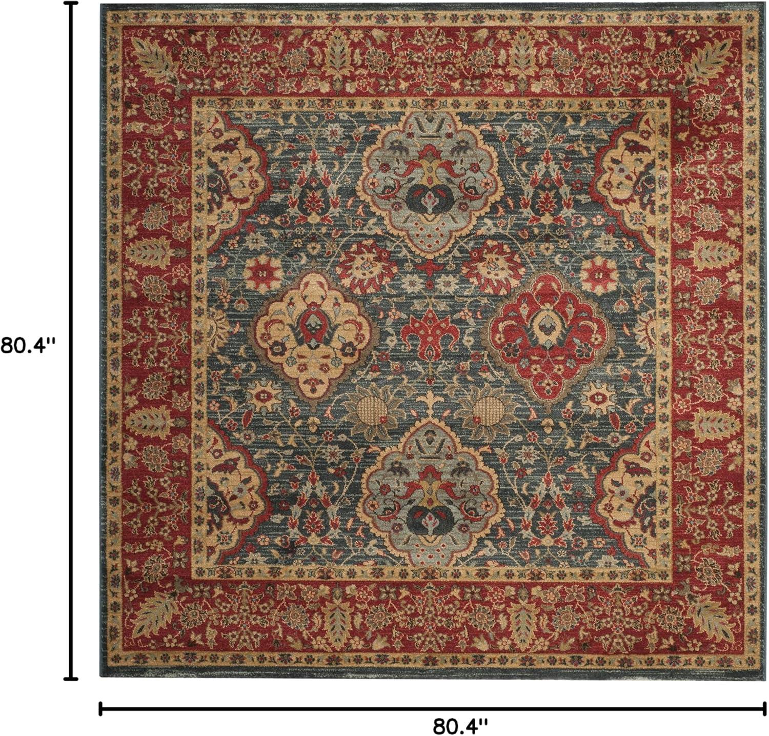 Mahal MAH655 Power Loomed Indoor Area Rug - Navy/Red - 6'7"x6'7" - Safavieh.