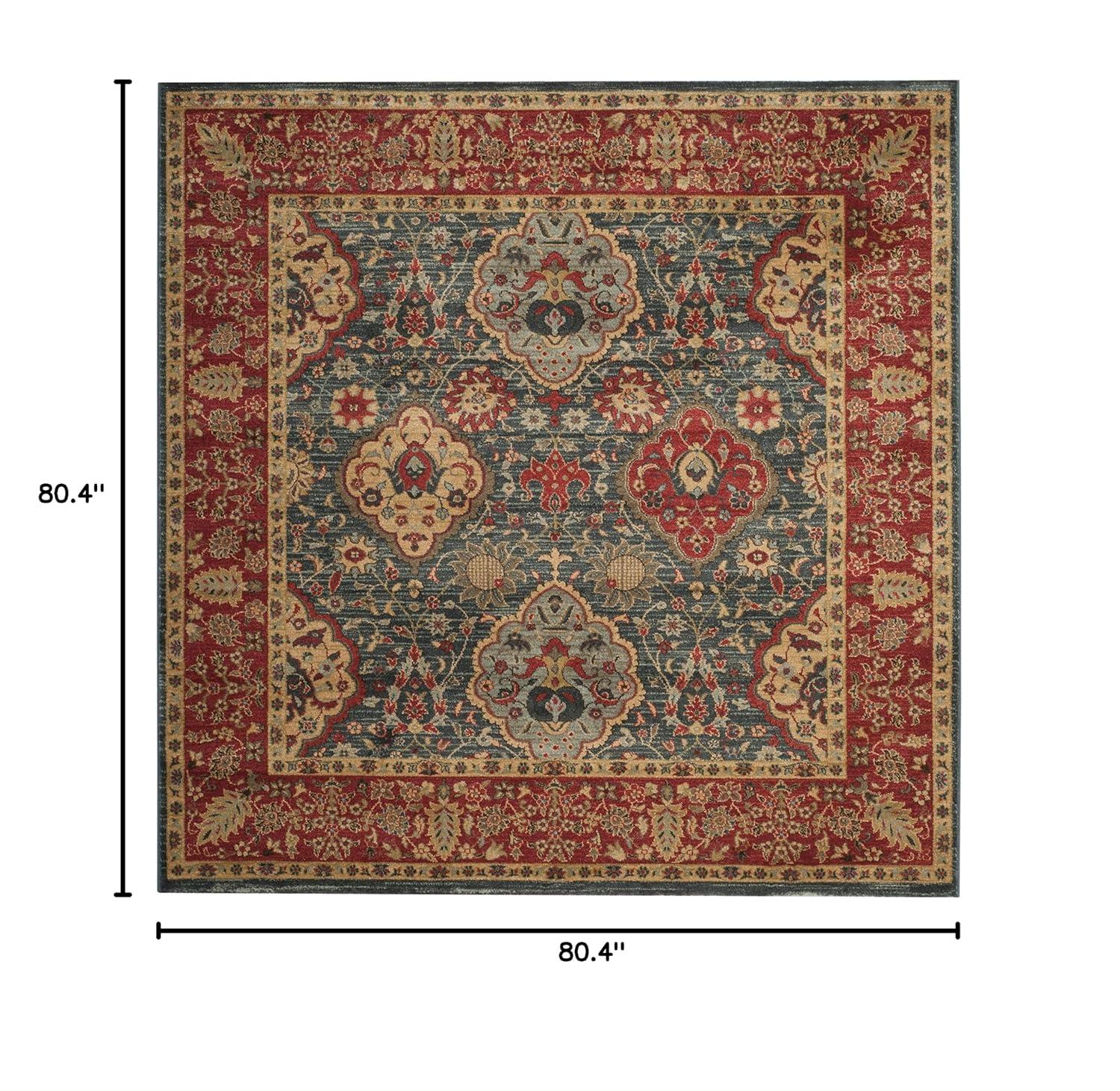 Mahal MAH655 Power Loomed Indoor Area Rug - Navy/Red - 6'7"x6'7" - Safavieh.
