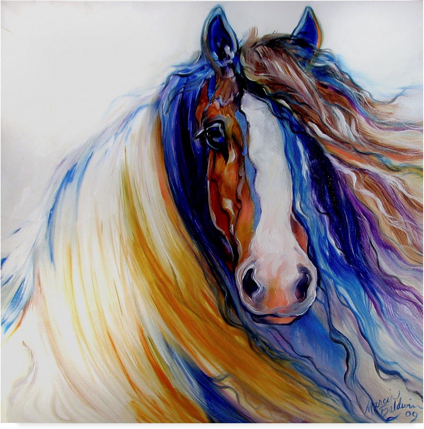Trademark Fine Art -Marcia Baldwin 'Gypsy Vanner Rouge' Canvas Art - 14''x14''