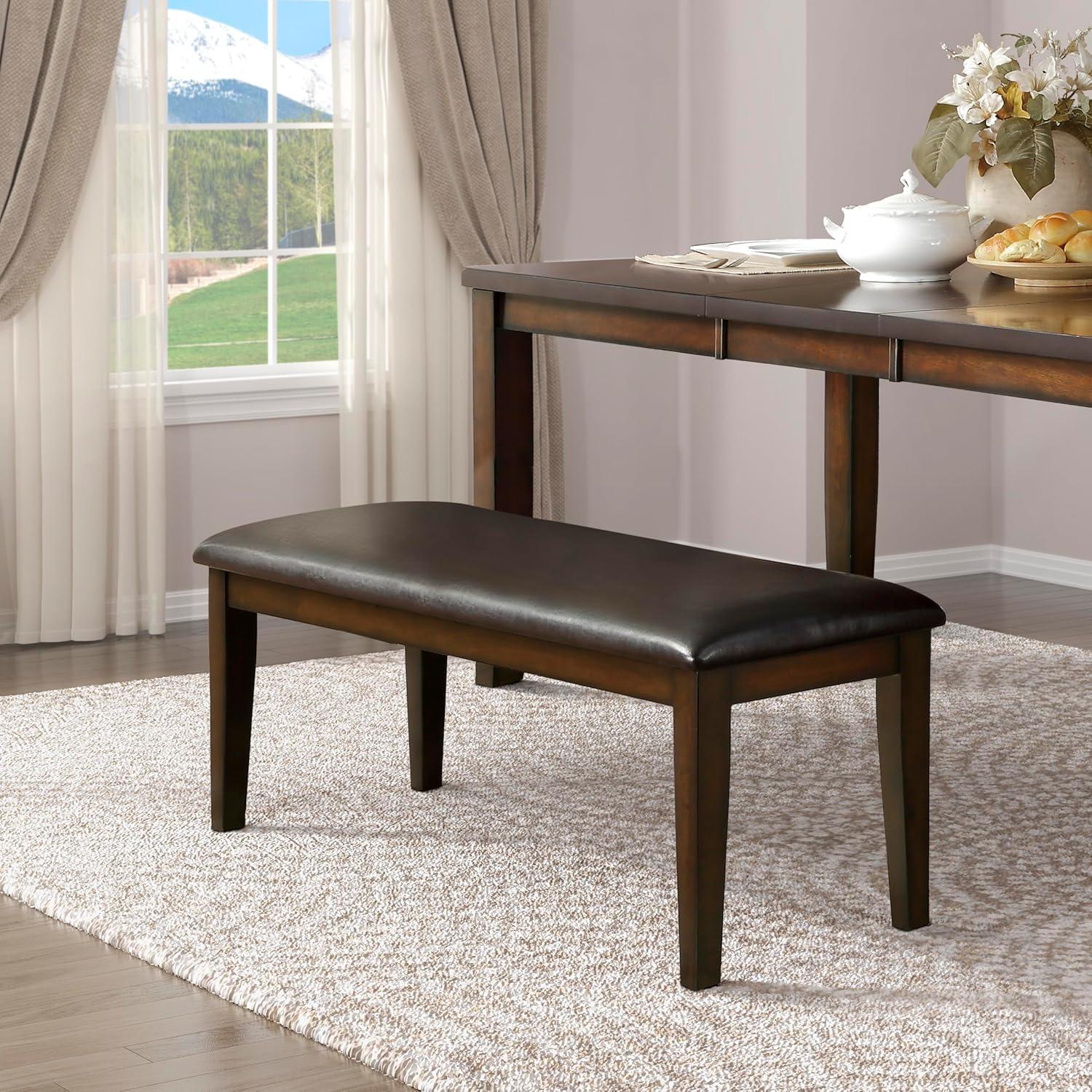 19 x 16 x 48 in. Mantello Bench - Cherry & Dark Brown