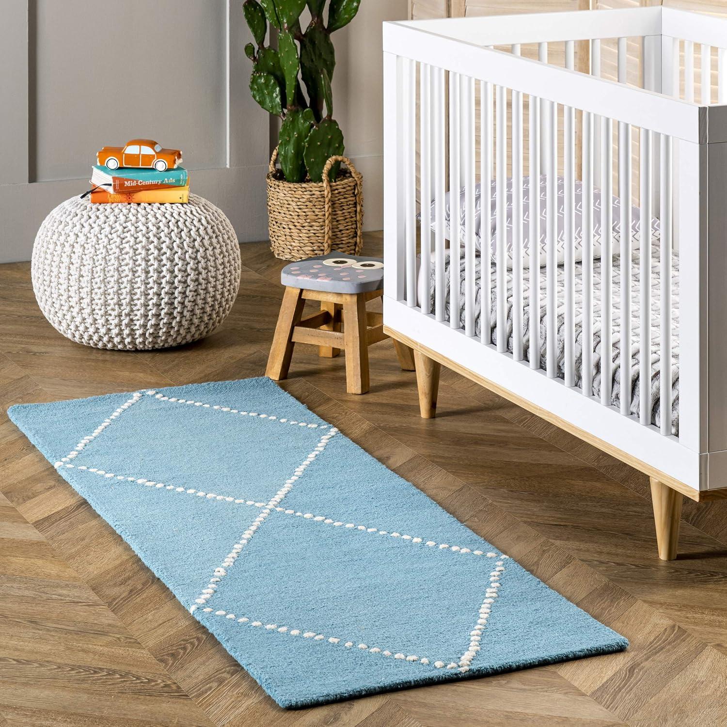 nuLOOM Dotted Diamond Trellis Wool Area Rug, 6' x 9', Aqua