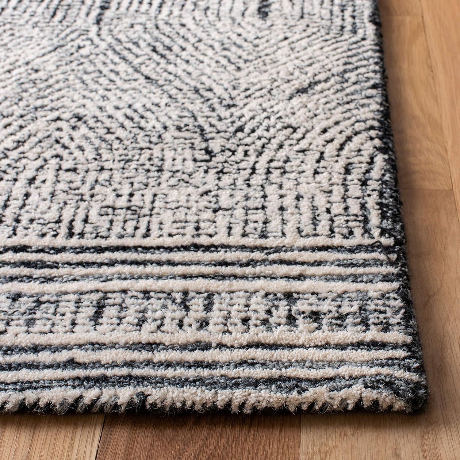 Abstract ABT340 Handmade Indoor Area Rug - Ivory/Chocolate - 8'x10' - Safavieh