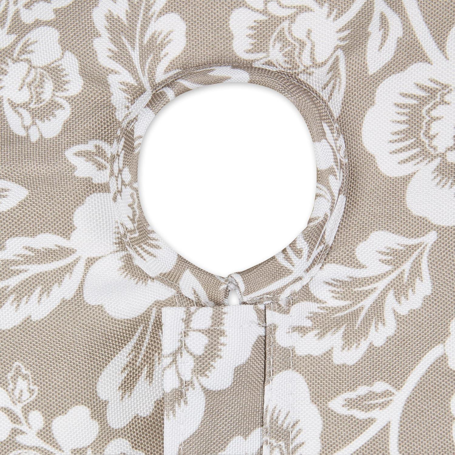 Design Imports Stone Floral Print Outdoor Tablecloth With Zipper 60X84