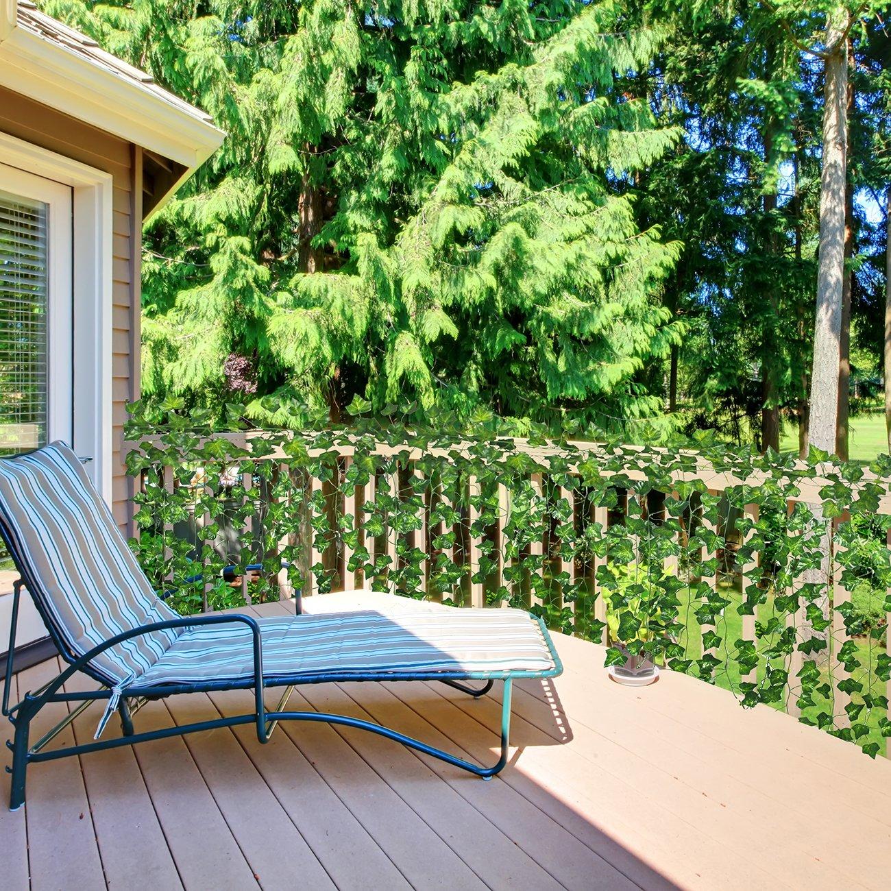 Beebel Ivy Garland 85Ft 12 Strands Artificial Fake Ivy Leaves Greenery Leaves Hanging Vines Plant Leaves Garland Home Garden Poison Ivy Costume