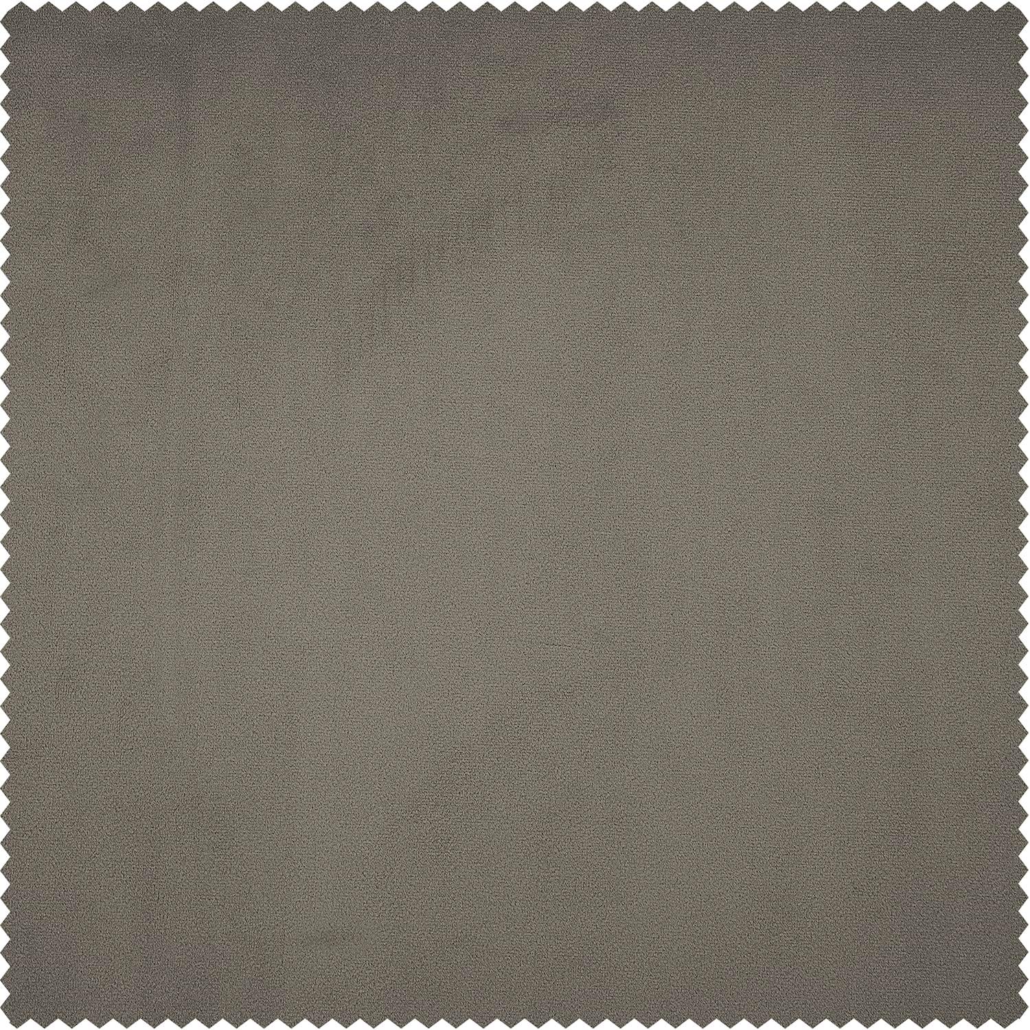 HPD Half Price Drapes Gallery Taupe Heritage Plush Velvet Room Darkening Curtains for Bedroom & Living Room Curtains (1 Panel), Window Curtains 84 inches long, Rod Pocket Curtains & Drapes,50W X 84L