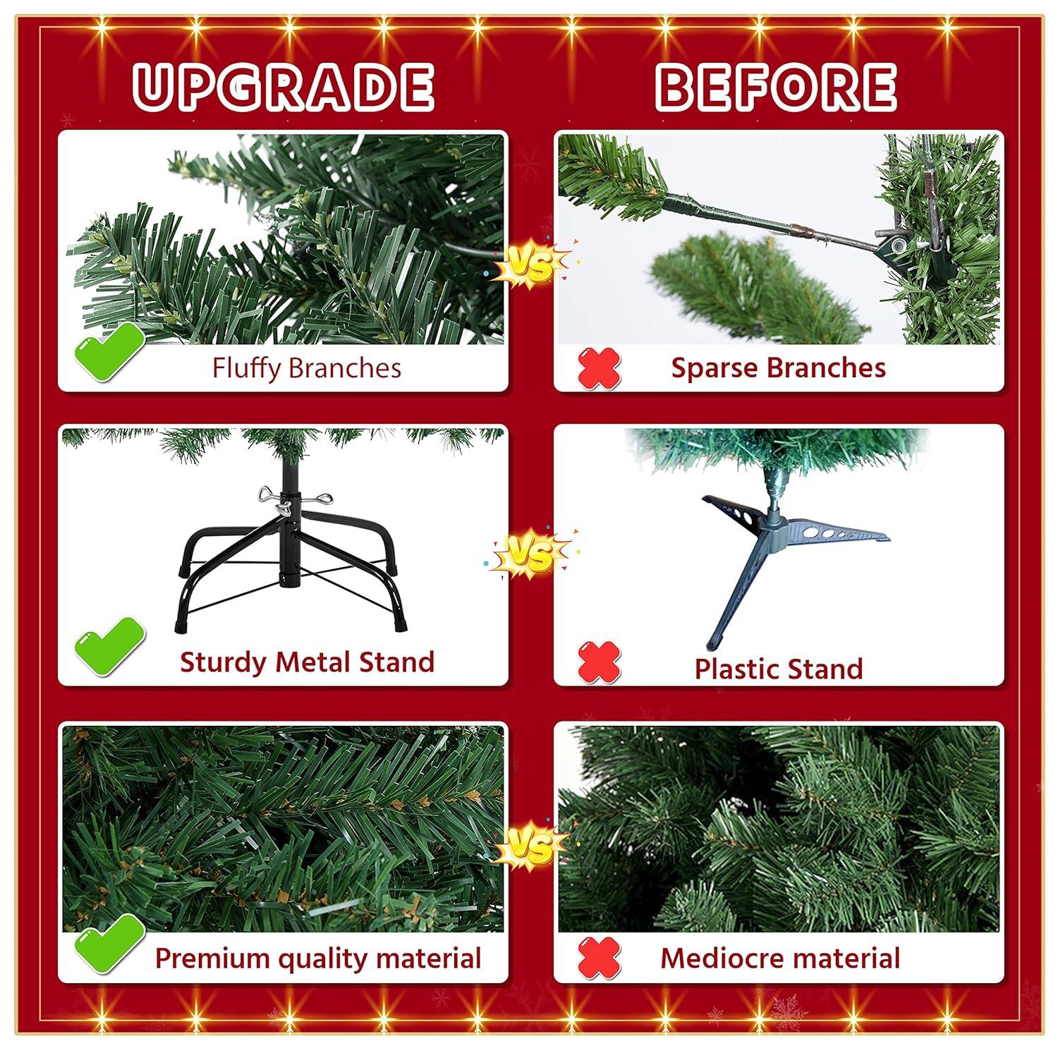 Yaheetech 4.5ft Hinged Spruce Artificial Christmas Tree Holiday Decoration with PVC Tips, Green