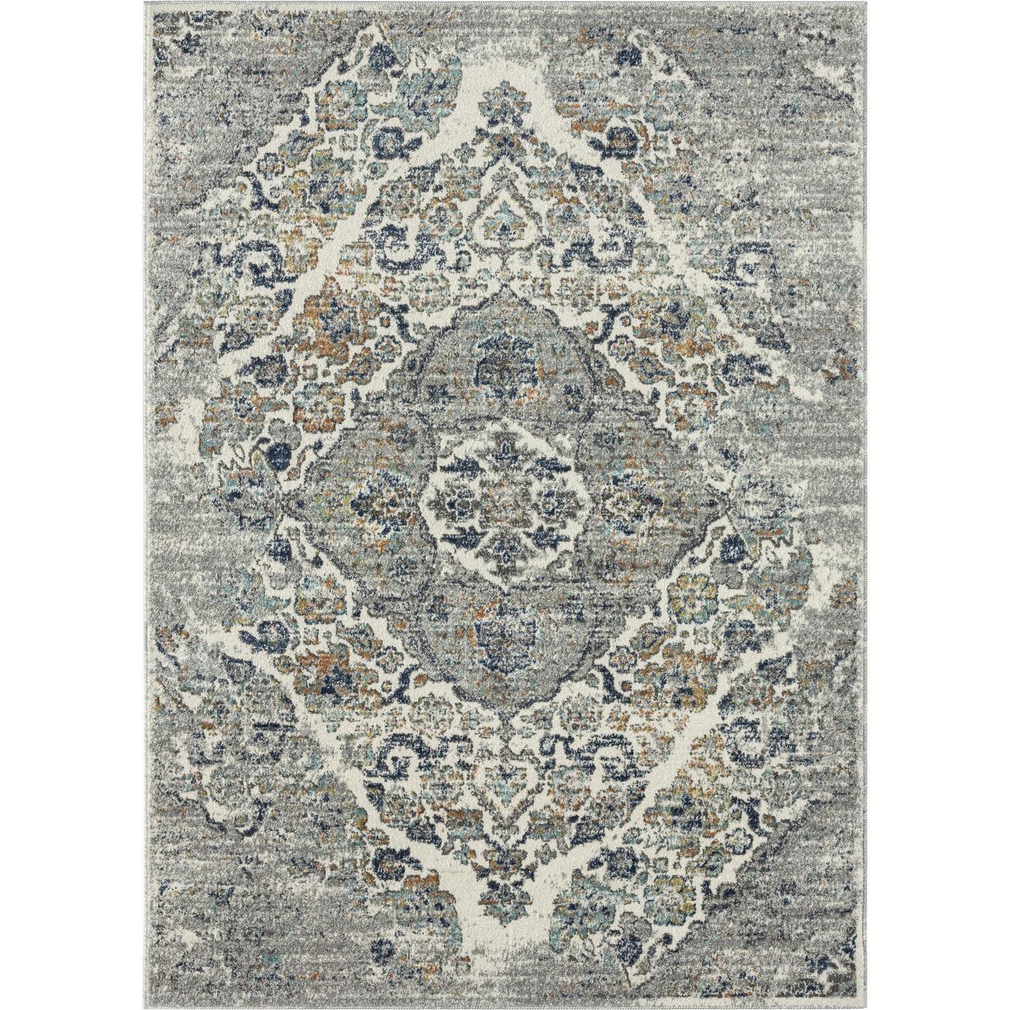 Luxe Weavers Victoria Collection Cream 4x5 Floral Area Rug
