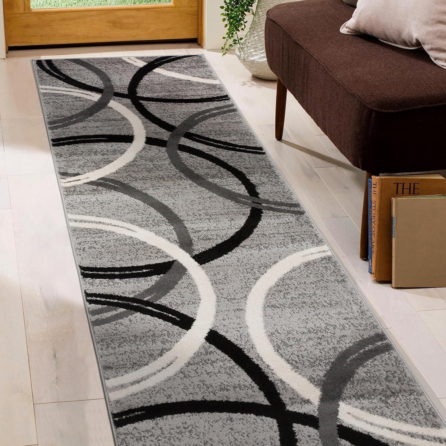 World Rug Gallery Contemporary Abstract Circles Design Area Rug