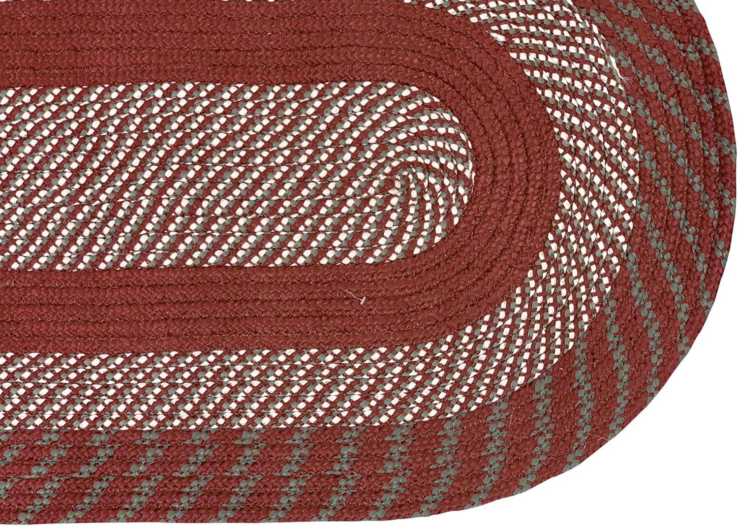 24" x 72" Newport Braid Collection Barn Red 100% Polypropylene Stripe Pattern Reversible Indoor Utility Runner Rug  - Better Trends