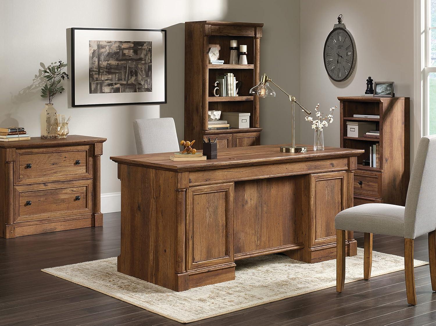 Sauder Palladia Executive Desk, Vintage Oak Finish