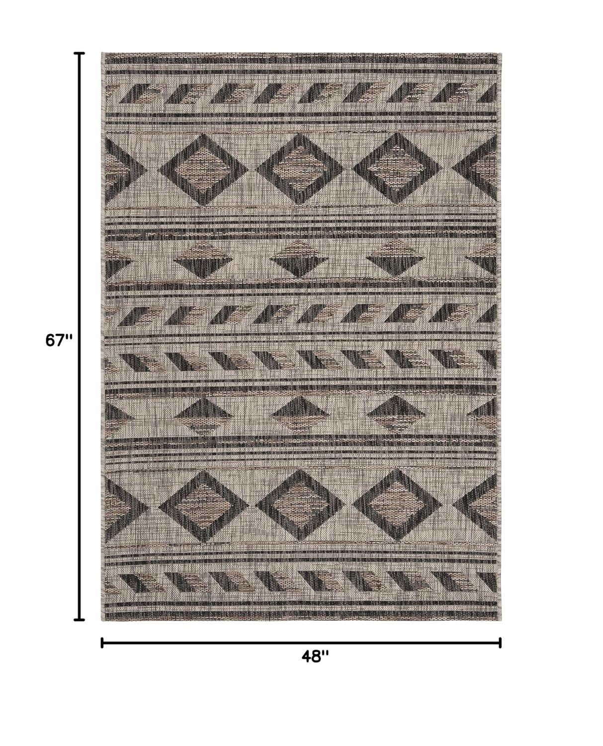 Courtyard CY8529 Power Loomed Indoor/Outdoor Area Rug - Grey/Black - 4'x5'7" - Safavieh.