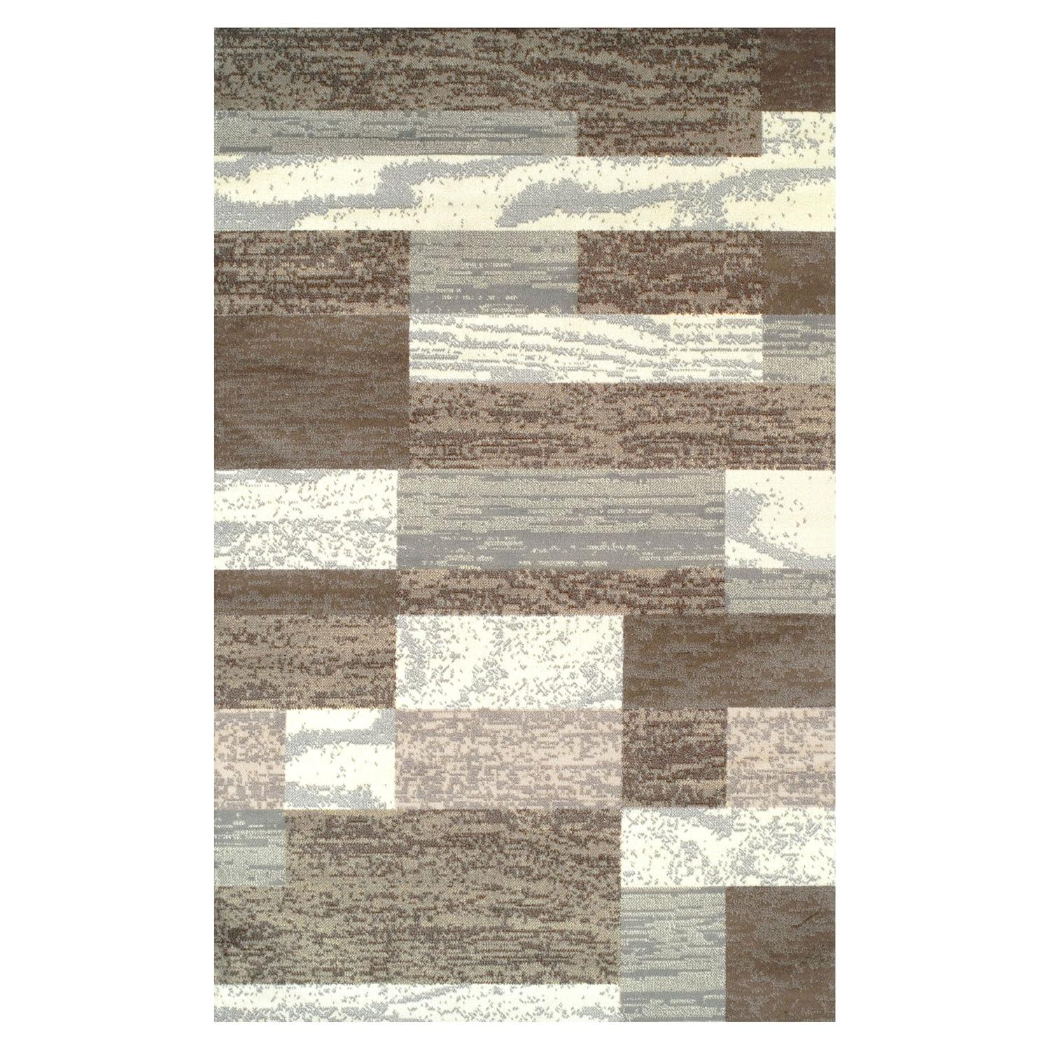 Superior Rockwood Geometric Indoor Area Rug, 5' x 8', Light Blue-Ivory