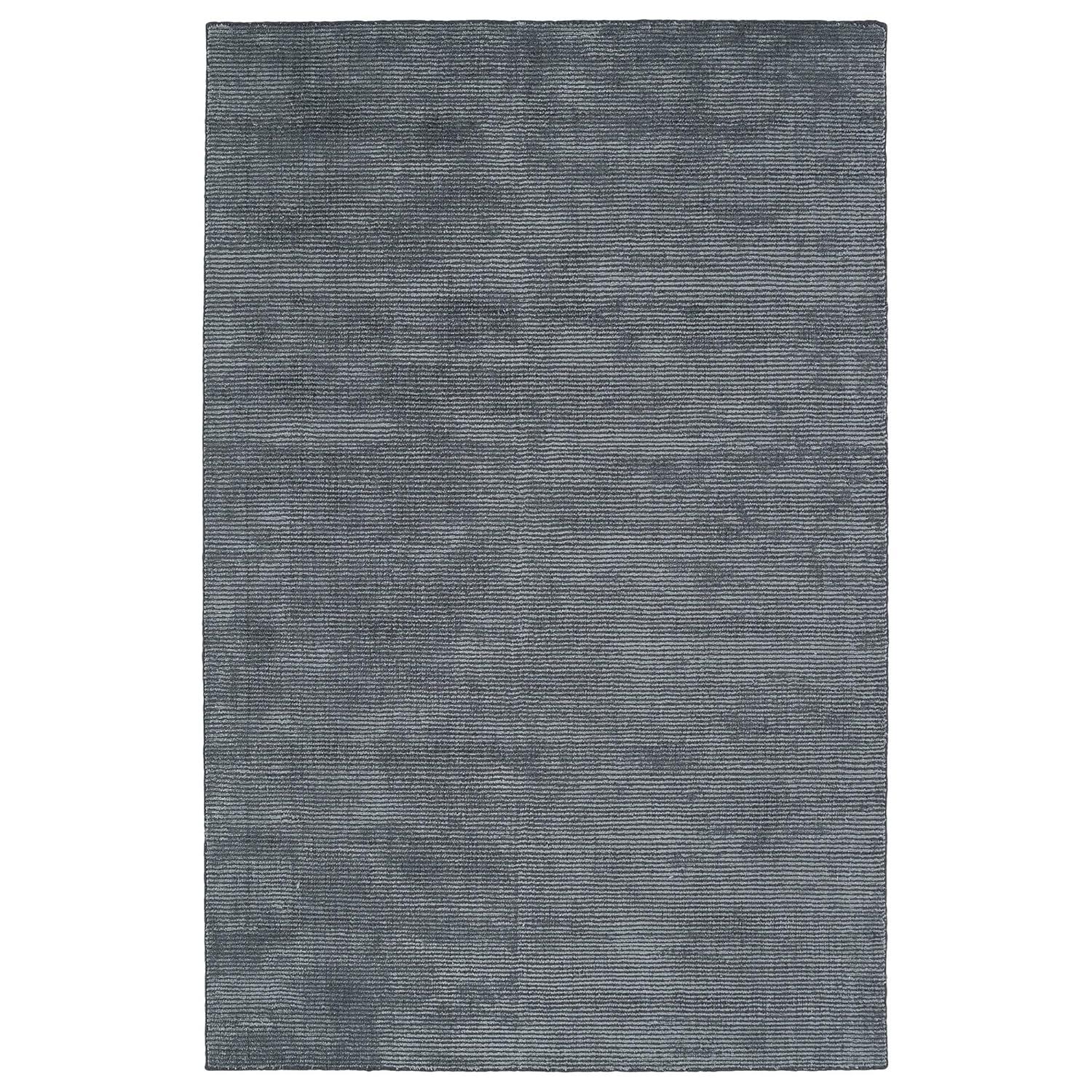 Carbon Dark Grey Handmade Wool and Viscose Rug 2' x 3'