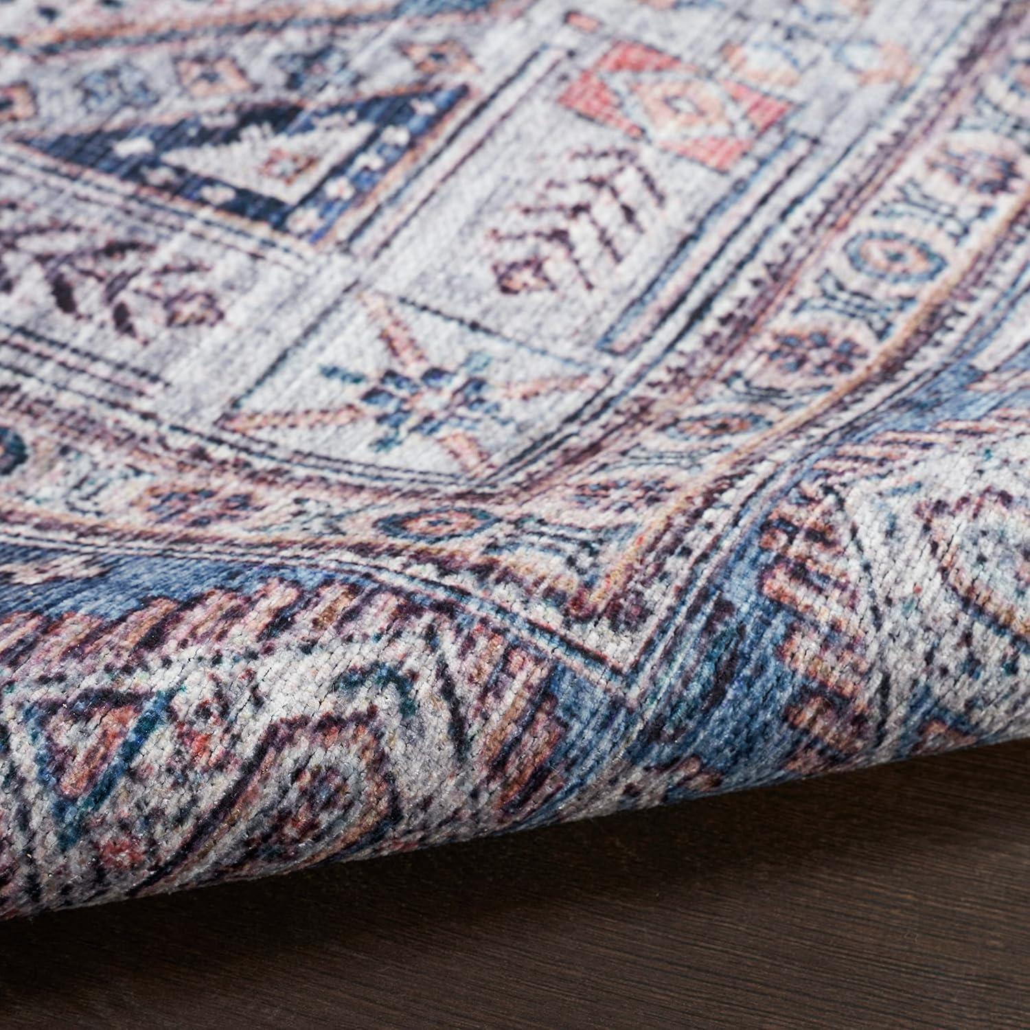 Nourison Washable Brilliance 7'10" x 9'10" Blue/Multi Vintage Indoor Rug