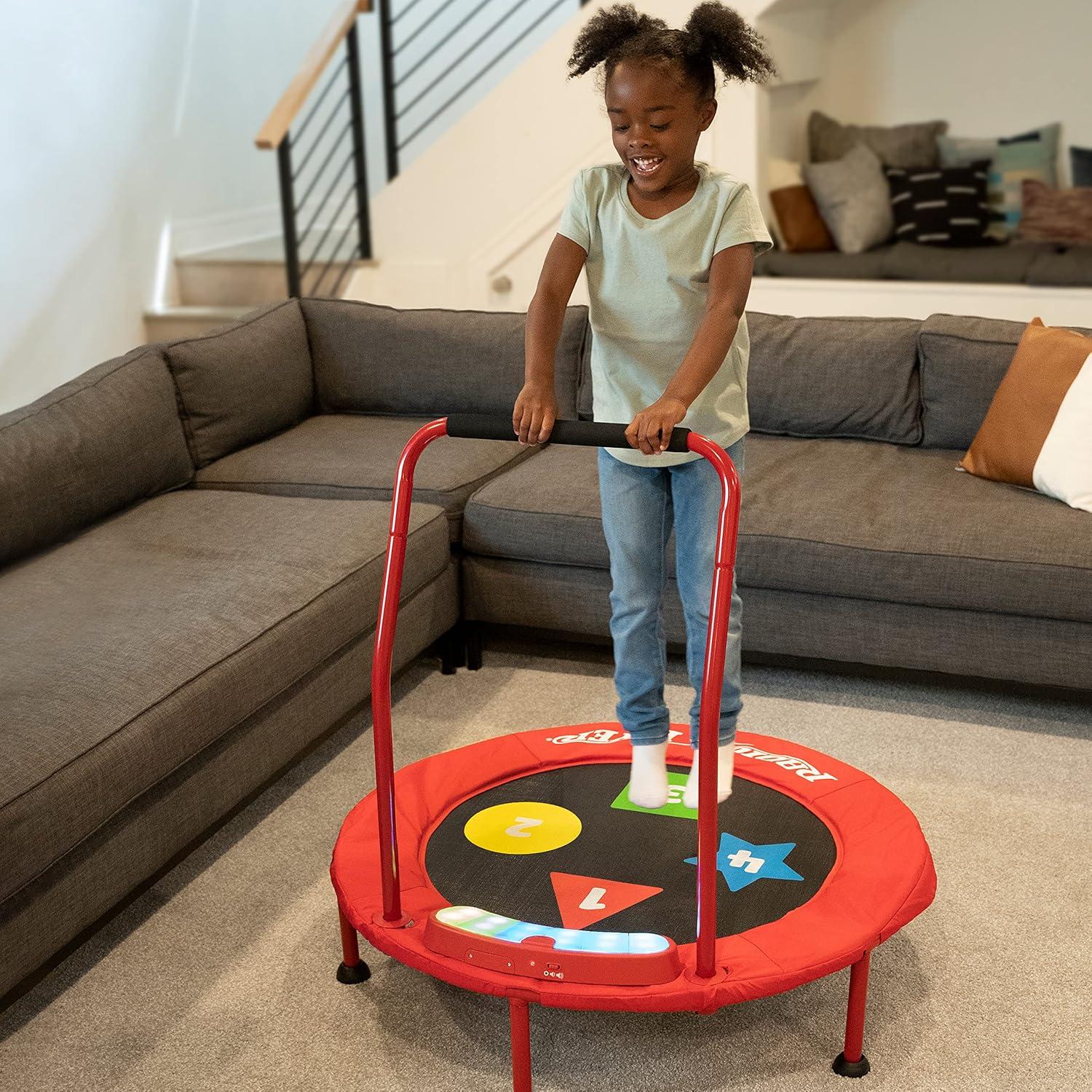 Interactive Red Kids' Trampoline with Lights and Sounds