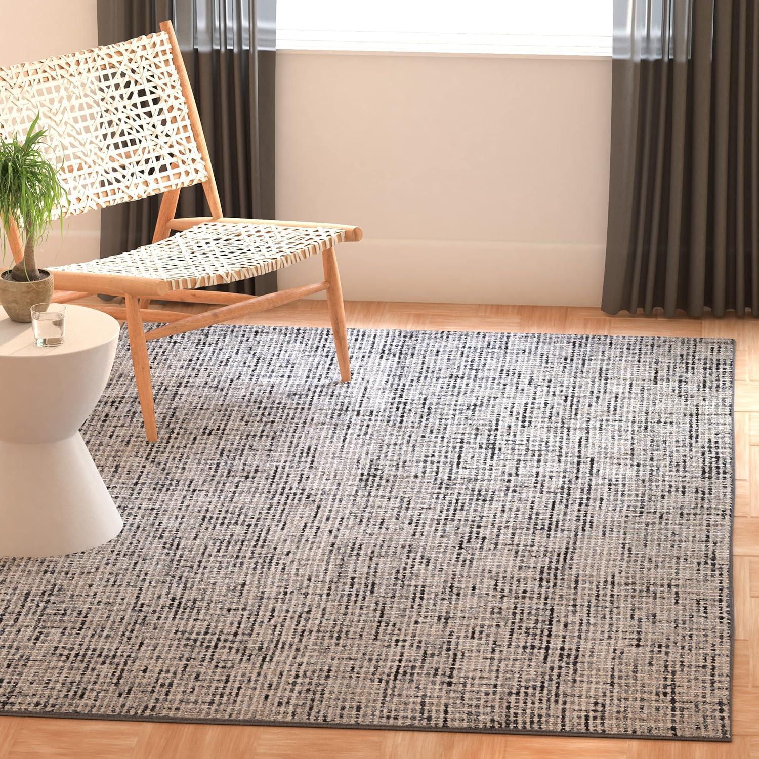 Abstract ABT468 Handmade Indoor Area Rug - Dark Grey/Ivory - 6'x9' - Safavieh