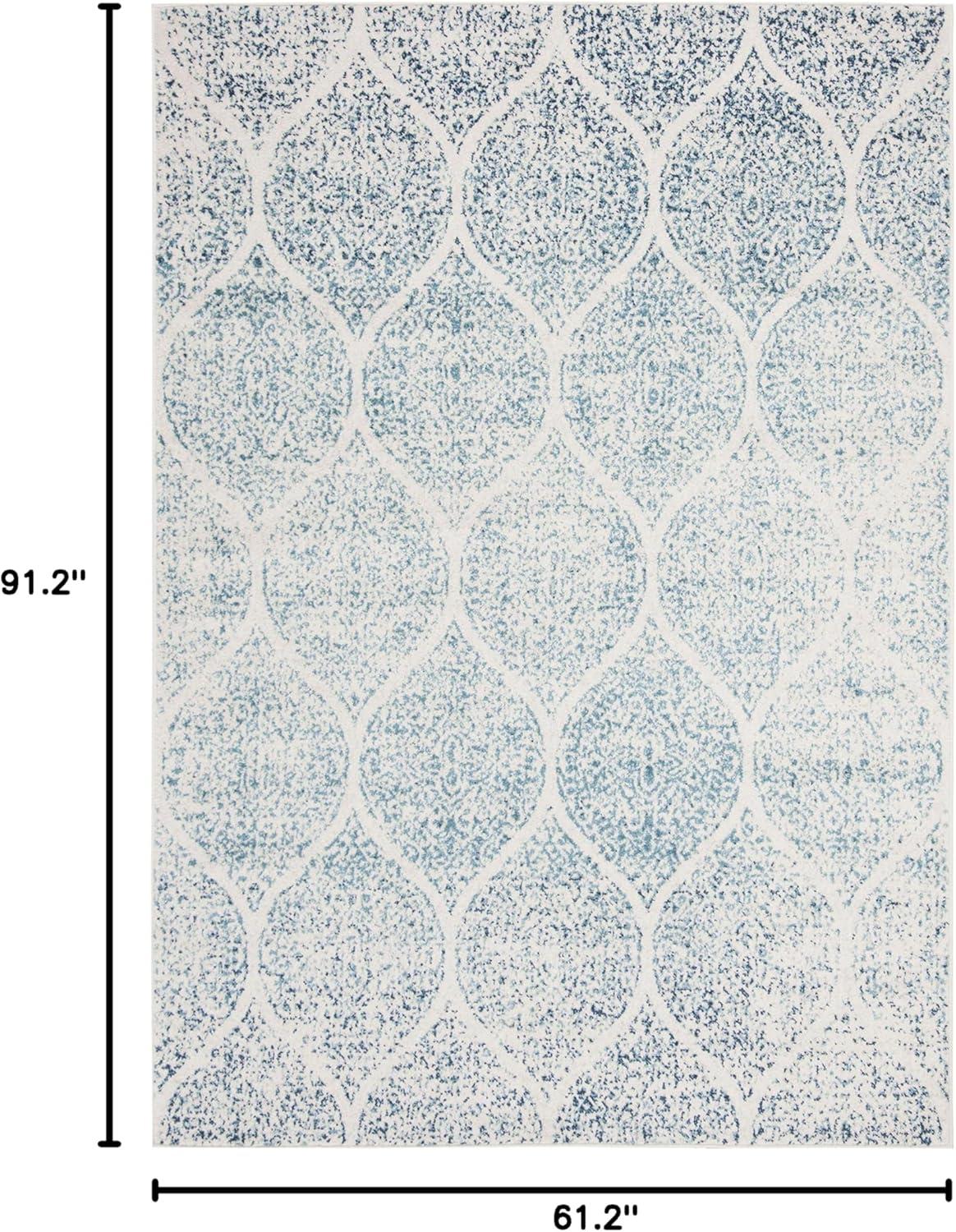 Madison MAD604 Power Loomed Indoor Area Rug - Cream/Turquoise - 5'3"x7'6" - Safavieh