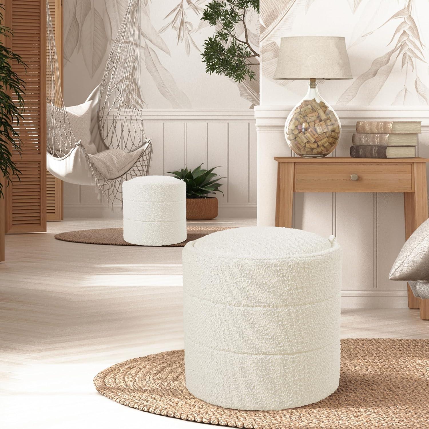 George Oliver Round Upholstered Ottoman