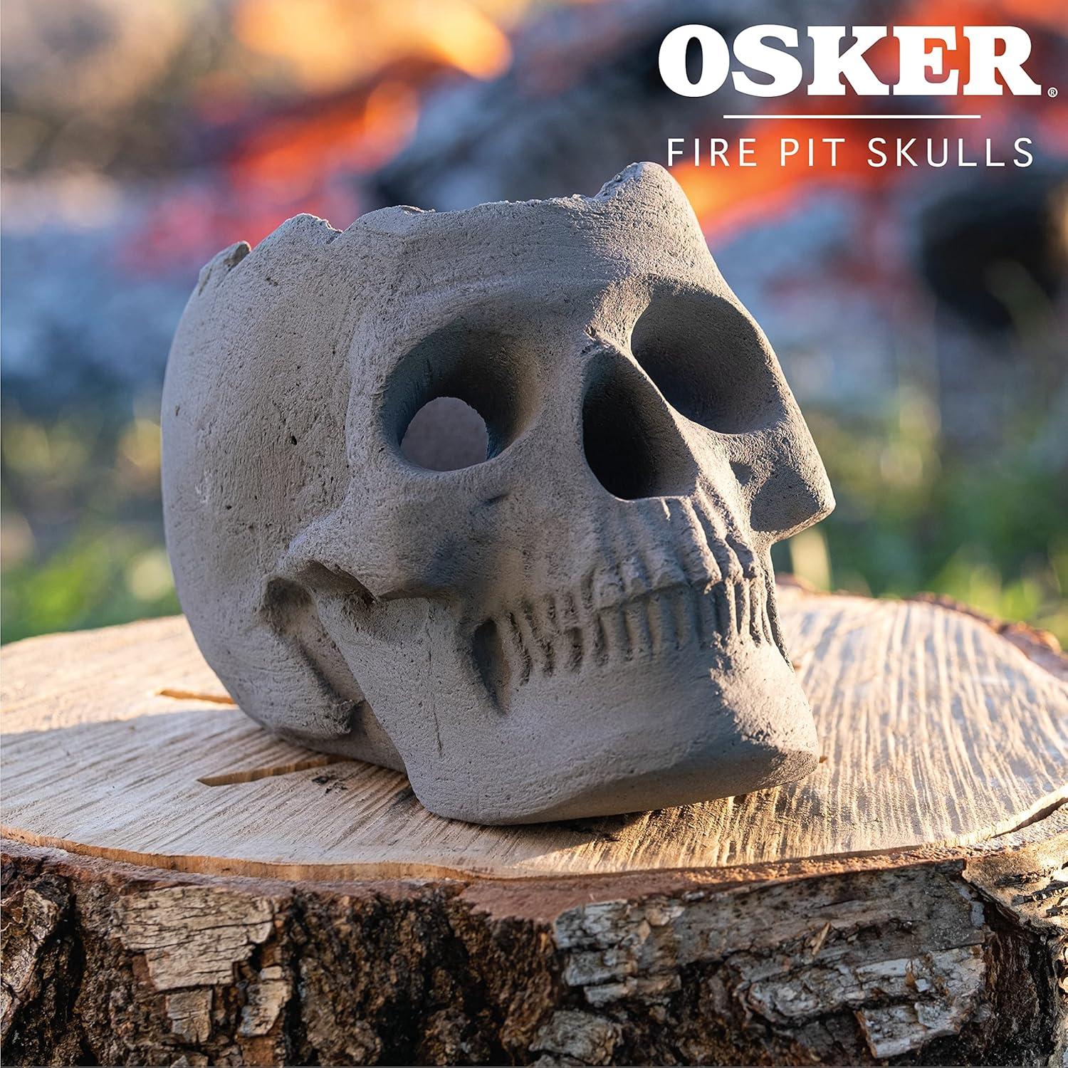 Kepooman Halloween Decorations,Halloween Fire Pit Skull Halloween Decoration-Beige