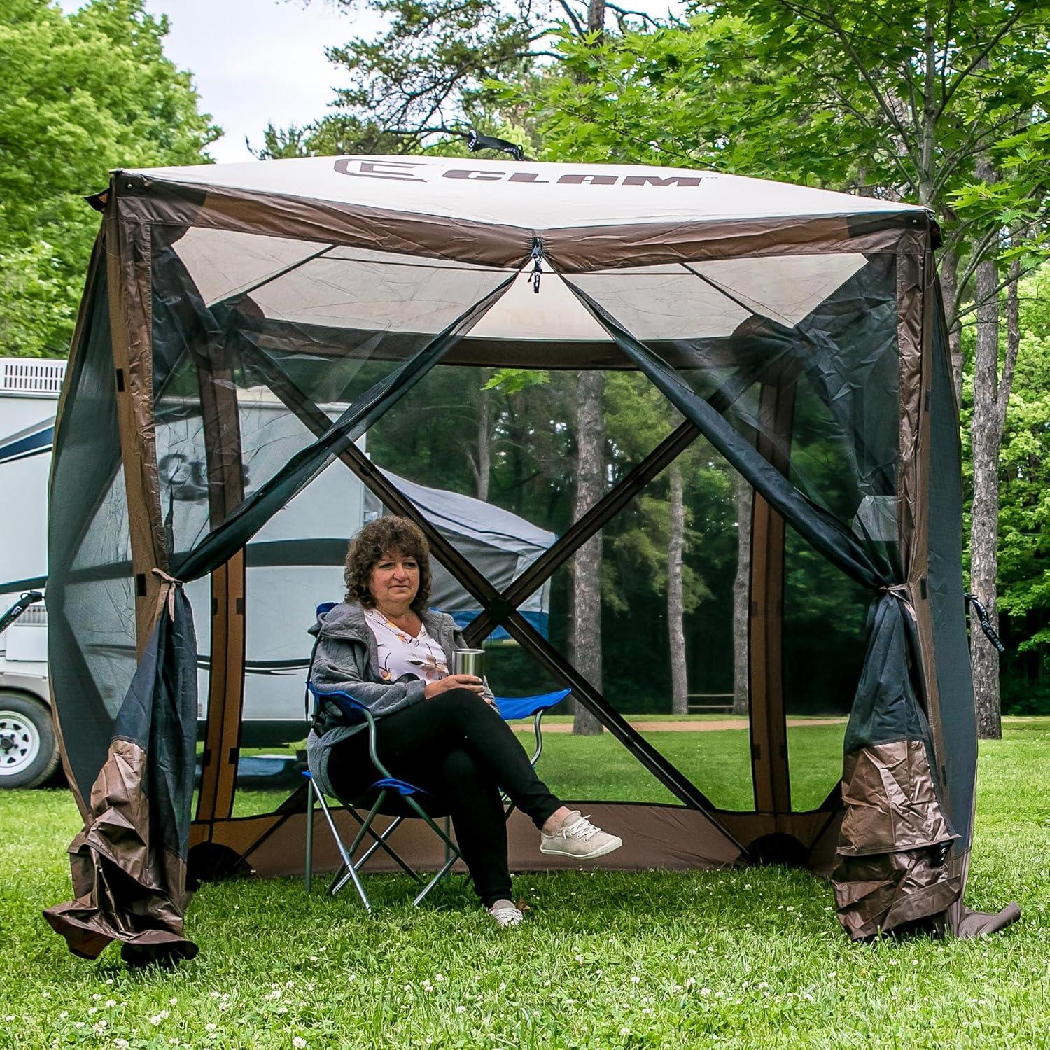 CLAM Quick-Set Portable Outdoor Camping Canopy Shelter